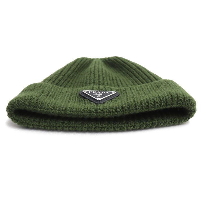 Prada Prada Prada Triangle Logo Wool Cashmere Knit Cap Textile Hats UMD489 DUTY FREE for USA Size ONE SIZE - 3 Thumbnail