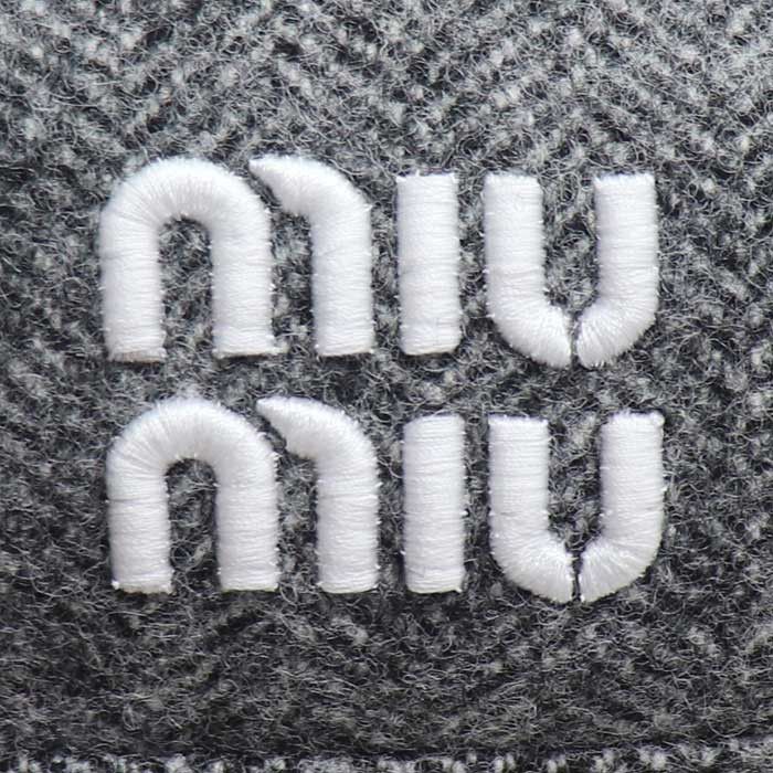 Miu Miu Miu Miu Miu Miu Logo Wool Beret Textile Hats 5HC075 DUTY FREE for USA Size ONE SIZE - 5 Thumbnail