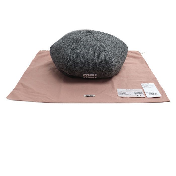 Miu Miu Miu Miu Miu Miu Logo Wool Beret Textile Hats 5HC075 DUTY FREE for USA Size ONE SIZE - 7 Thumbnail