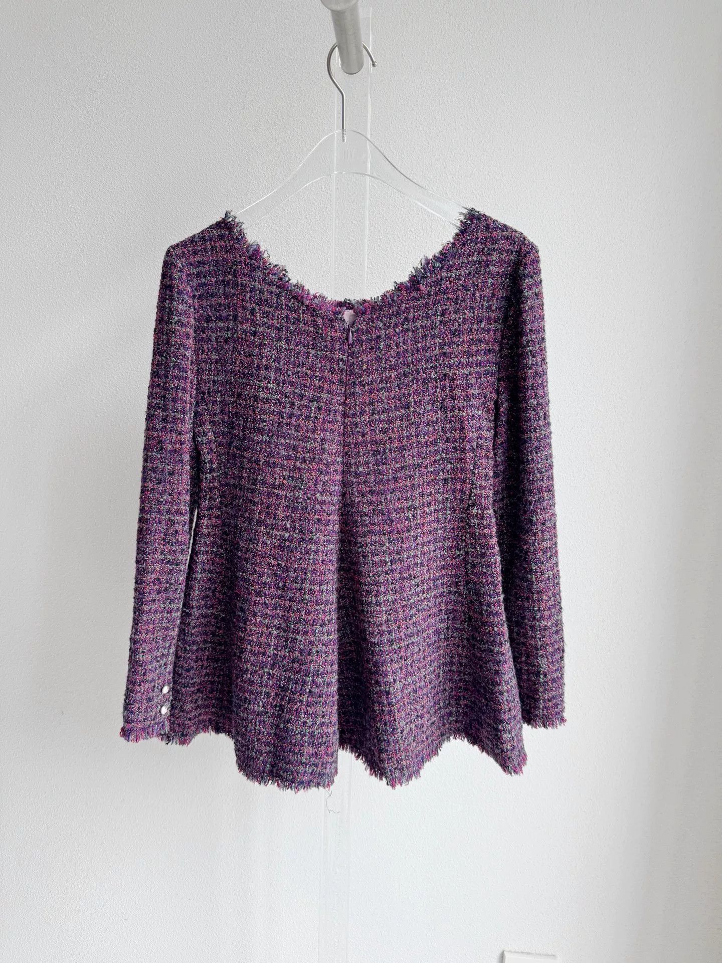 Chanel Chanel Purple Tweed Skirt Set Size XXS / US 00 / IT 34 - 2 Thumbnail