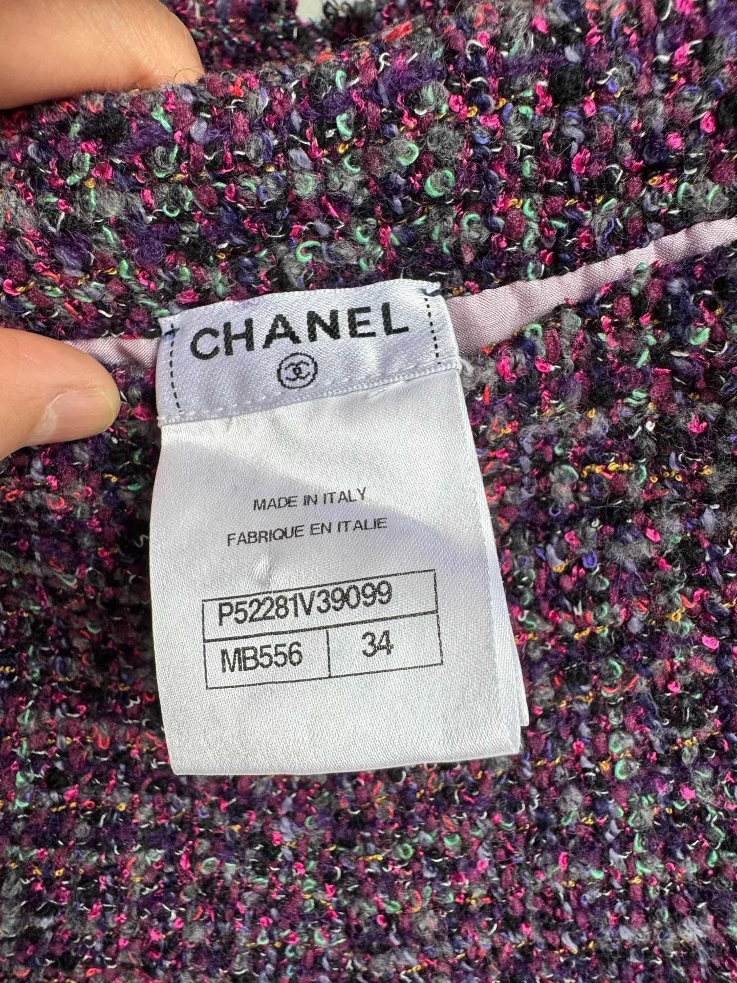Chanel Chanel Purple Tweed Skirt Set Size XXS / US 00 / IT 34 - 6 Thumbnail