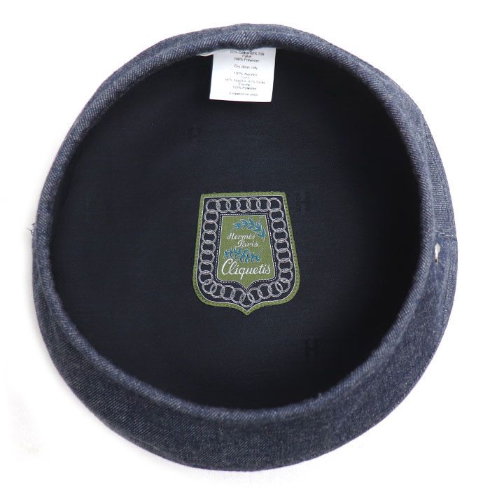 Hermes Hermes Hermès Denim Cotton Polyester Beret 57 Textile Hats DUTY FREE for USA Size ONE SIZE - 4 Thumbnail