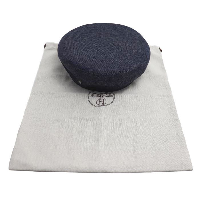Hermes Hermes Hermès Denim Cotton Polyester Beret 57 Textile Hats DUTY FREE for USA Size ONE SIZE - 7 Thumbnail
