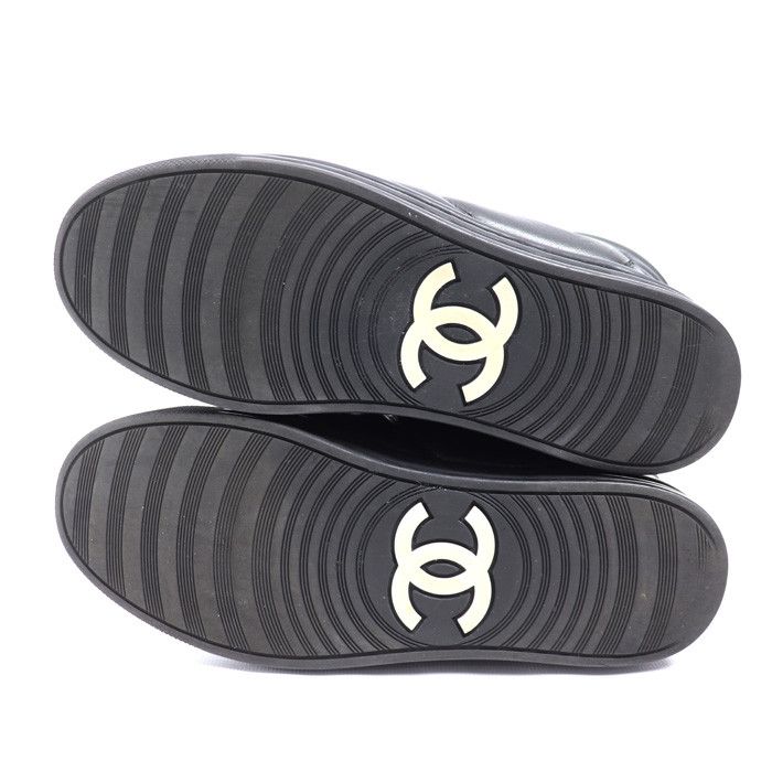 Chanel Chanel Chanel Leather Chain High Top Sneakers Leather Shoes G31316 DUTY FREE for USA Size ONE SIZE - 3 Thumbnail