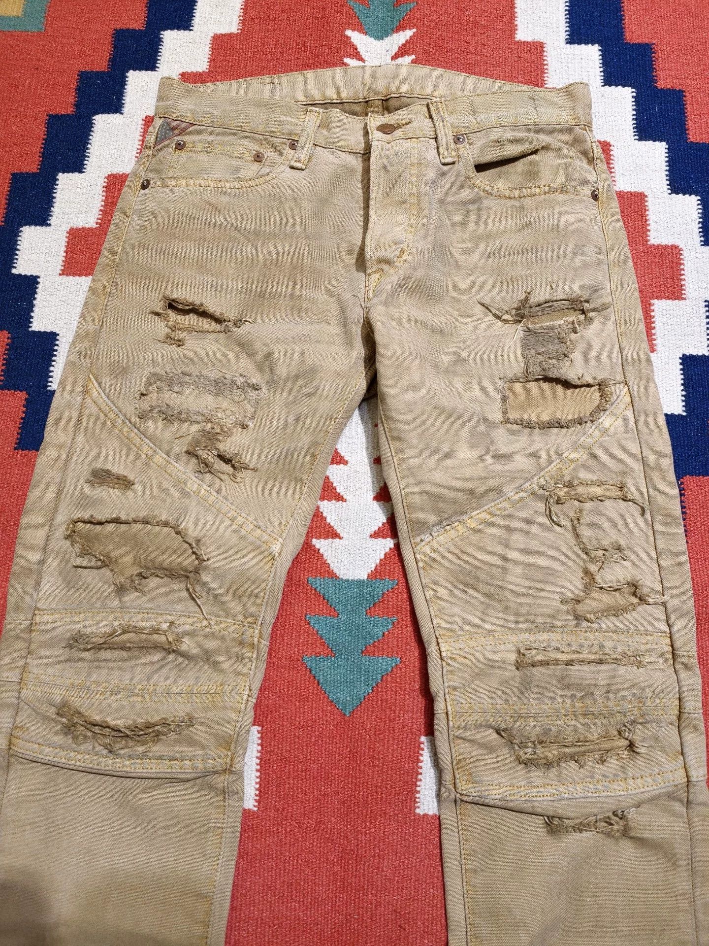 RRL Ralph Lauren RRL Ralph Lauren Distressed Worker Pants Size US 30 / EU 46 - 2 Thumbnail