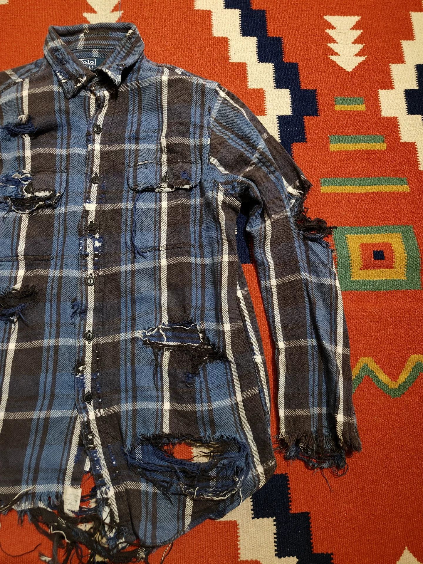 VINNY's Vintage Polo Ralph Lauren Flannel Shirt Size US M / EU 48-50 / 2 - 2 Thumbnail