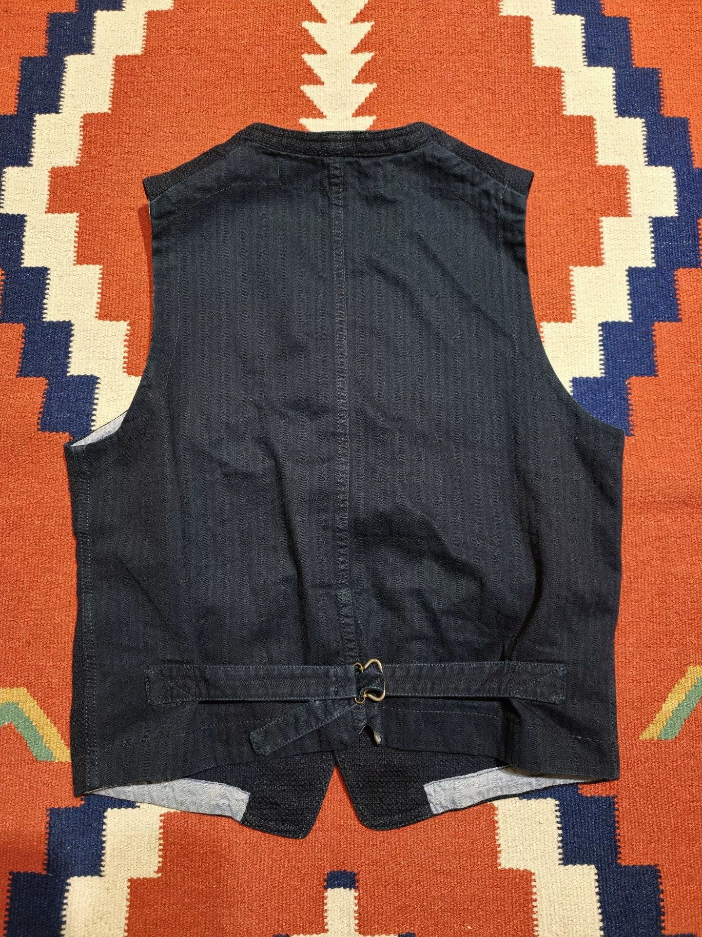Scarti-Lab Italian Made Classic Blue Dyed Vest Size US M / EU 48-50 / 2 - 2 Thumbnail