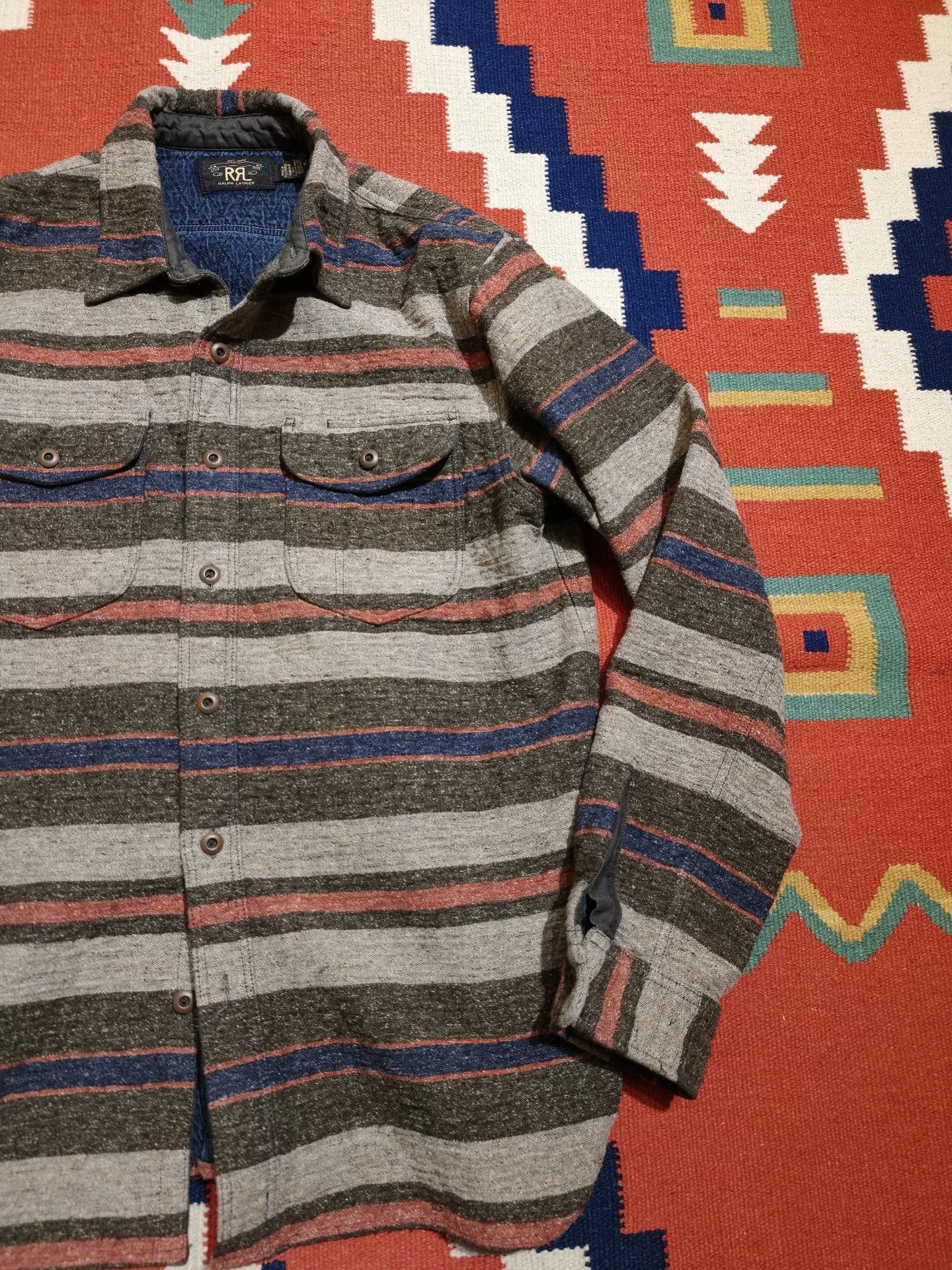 RRL Ralph Lauren Striped Double Cloth Workshirt Size US M / EU 48-50 / 2 - 4 Thumbnail