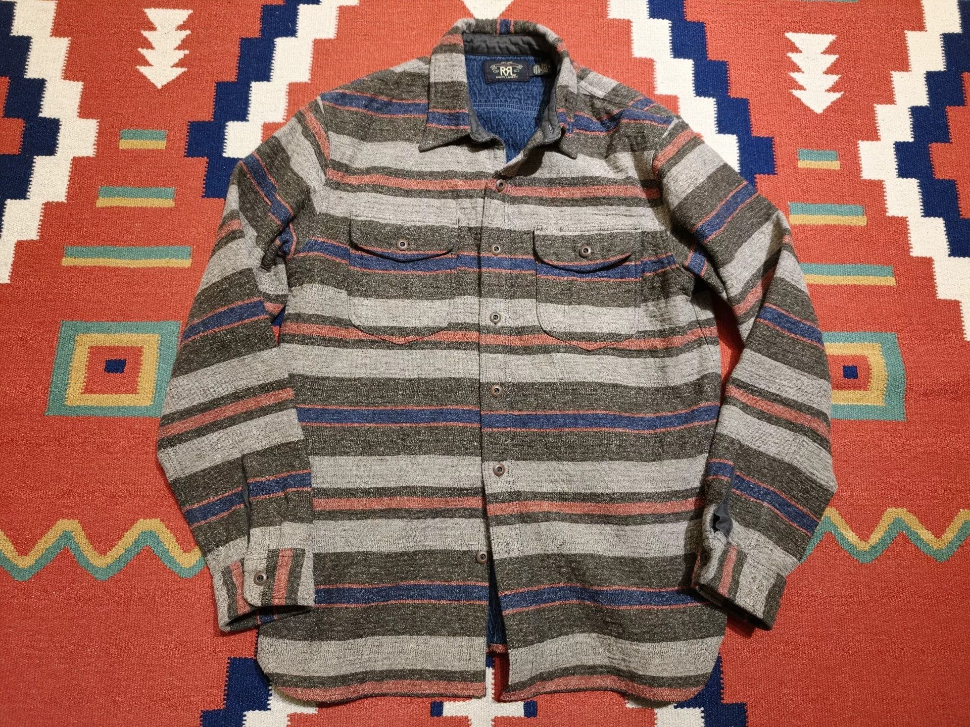 RRL Ralph Lauren Striped Double Cloth Workshirt Size US M / EU 48-50 / 2 - 2 Thumbnail
