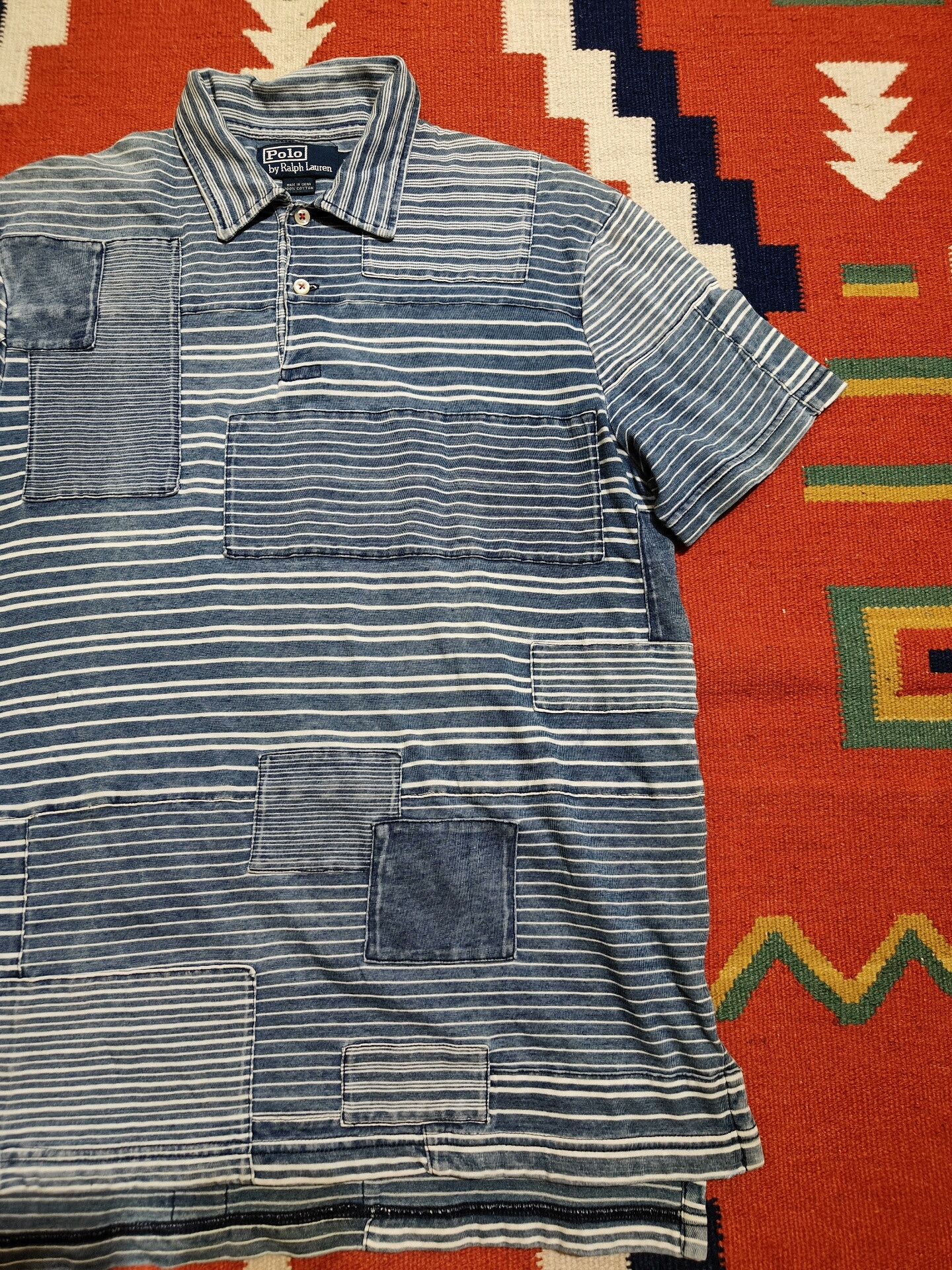 RRL Ralph Lauren Polo Ralph Lauren Patchwork Short Sleeve Tee Size US L / EU 52-54 / 3 - 2 Thumbnail