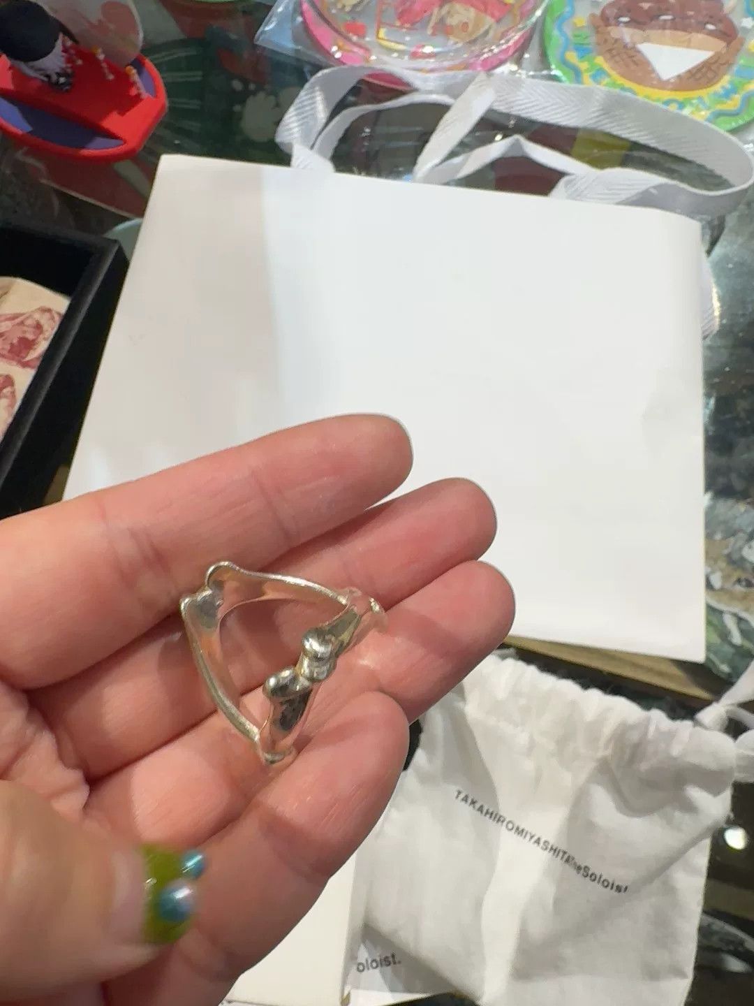 Takahiromiyashita The Soloist. Takahiro Miyashita Triangle Bone Ring Size ONE SIZE - 4 Thumbnail