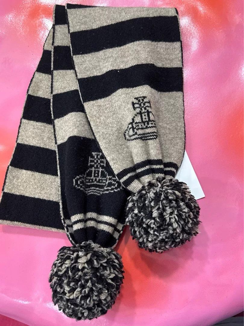 Vivienne Westwood Vivienne Westwood Stripe Scarf with Pom Poms Size ONE SIZE - 2 Thumbnail