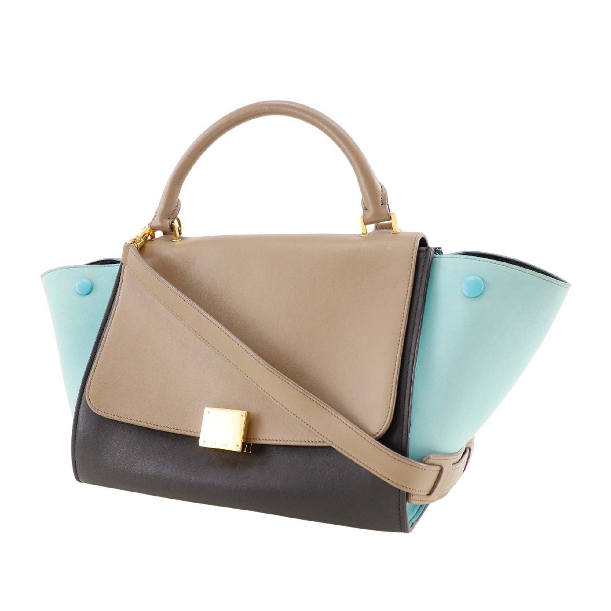 Celine Celine Small Tricolor Leather Trapeze Satchel Size ONE SIZE - 3 Thumbnail