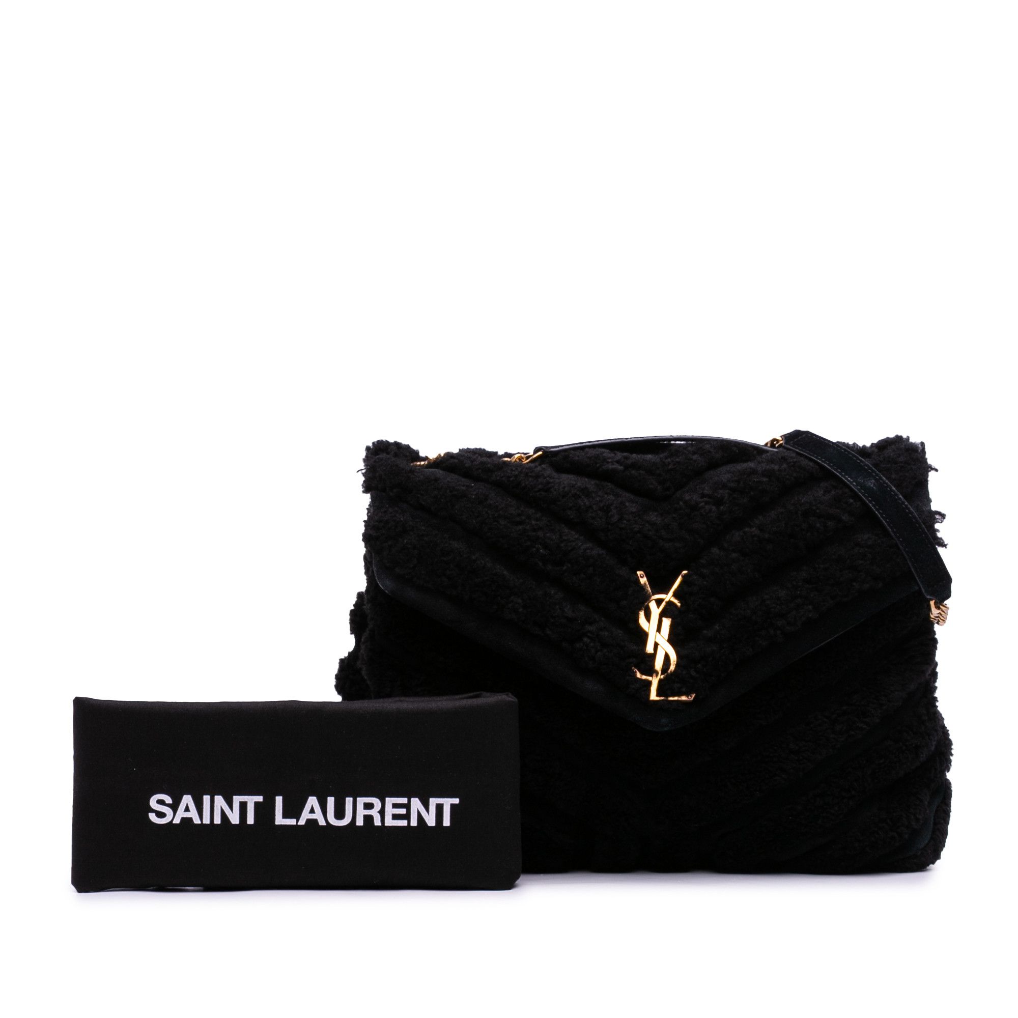 Yves Saint Laurent Yves Saint Laurent Medium Shearling Loulou Shoulder Bag Size ONE SIZE - 12 Thumbnail