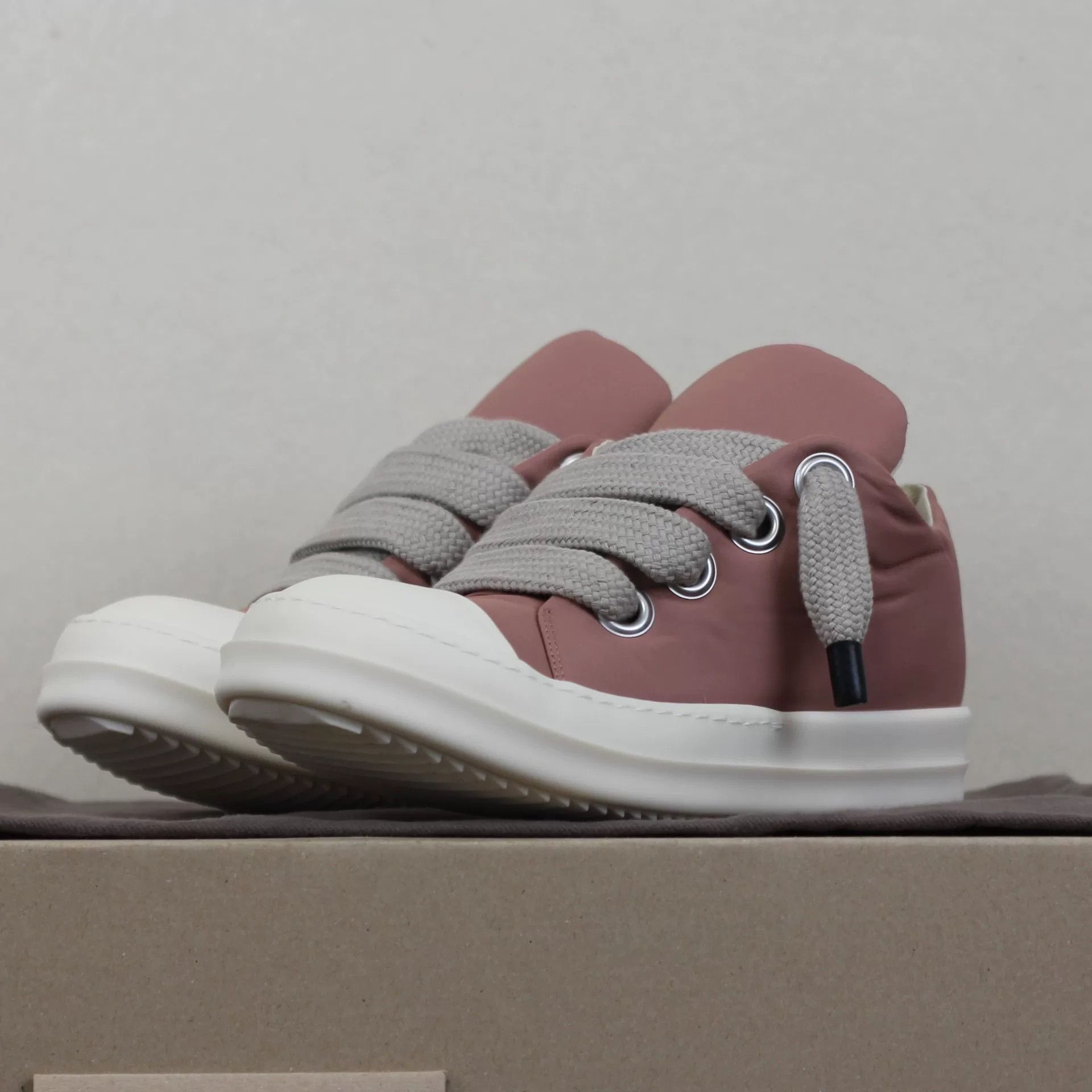 Rick Owens Drkshdw Pink Bread Shoes with Grosgrain Laces Size US 8 / IT 38 - 3 Thumbnail