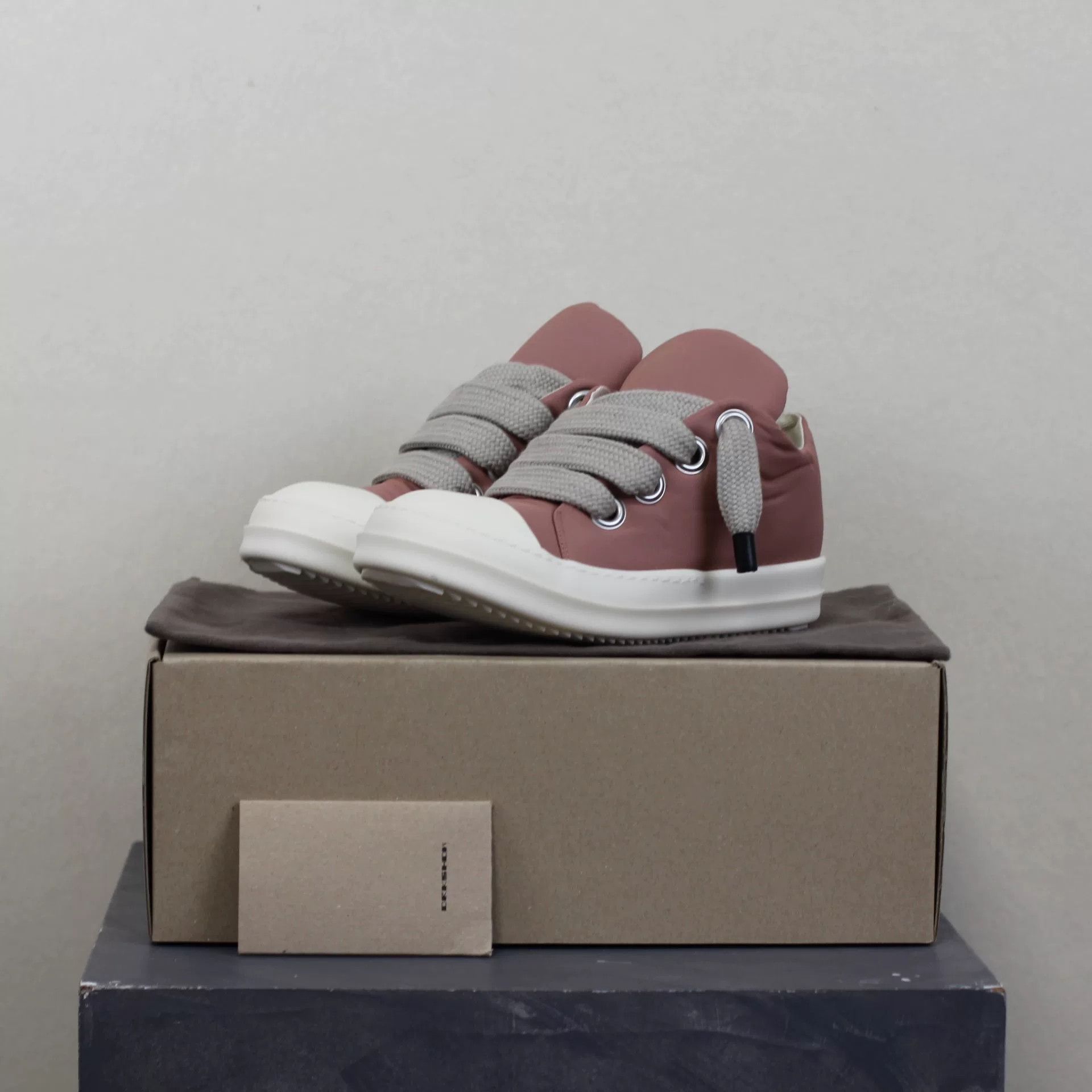 Rick Owens Drkshdw Pink Bread Shoes with Grosgrain Laces Size US 8 / IT 38 - 2 Thumbnail