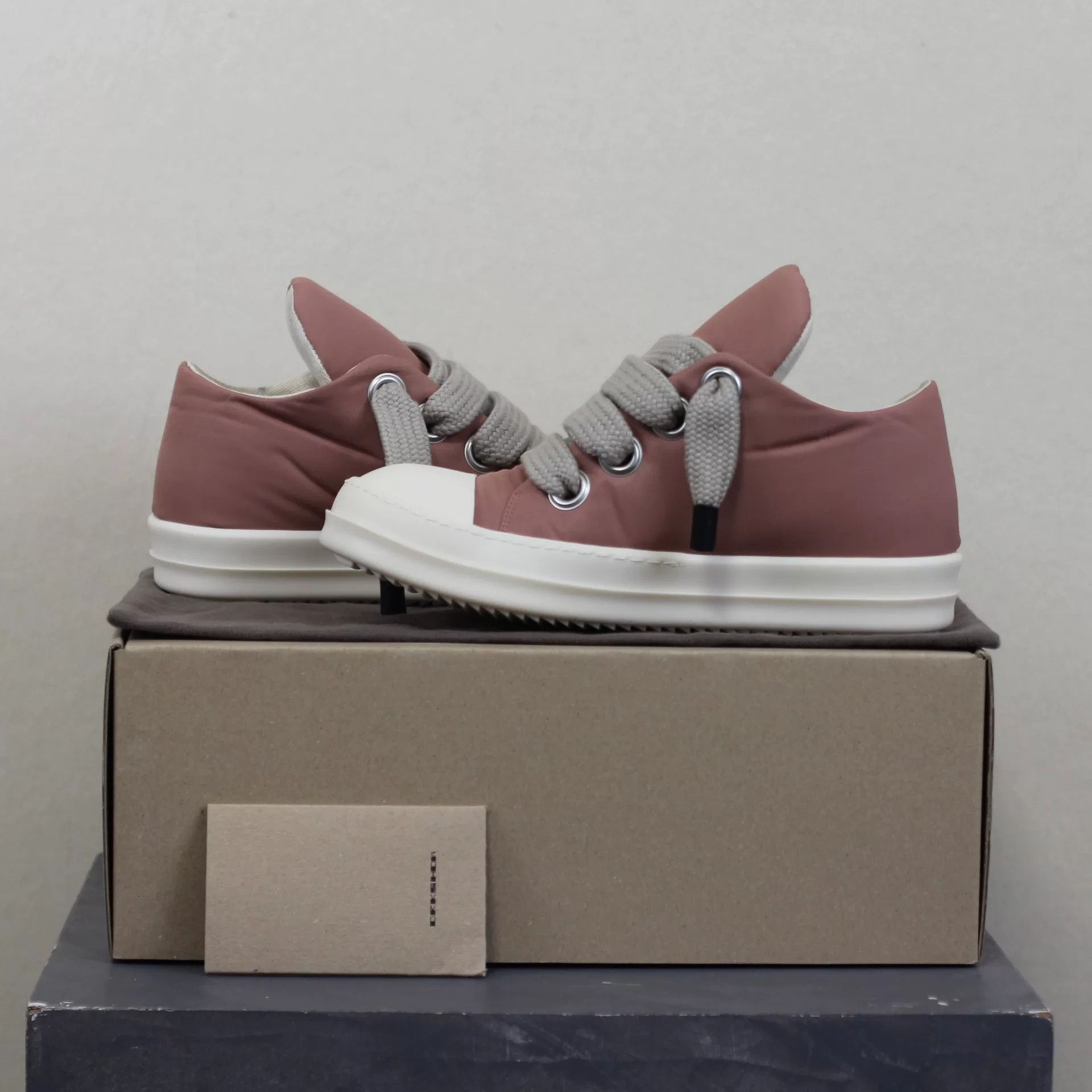 Rick Owens Drkshdw Pink Bread Shoes with Grosgrain Laces Size US 8 / IT 38 - 6 Thumbnail