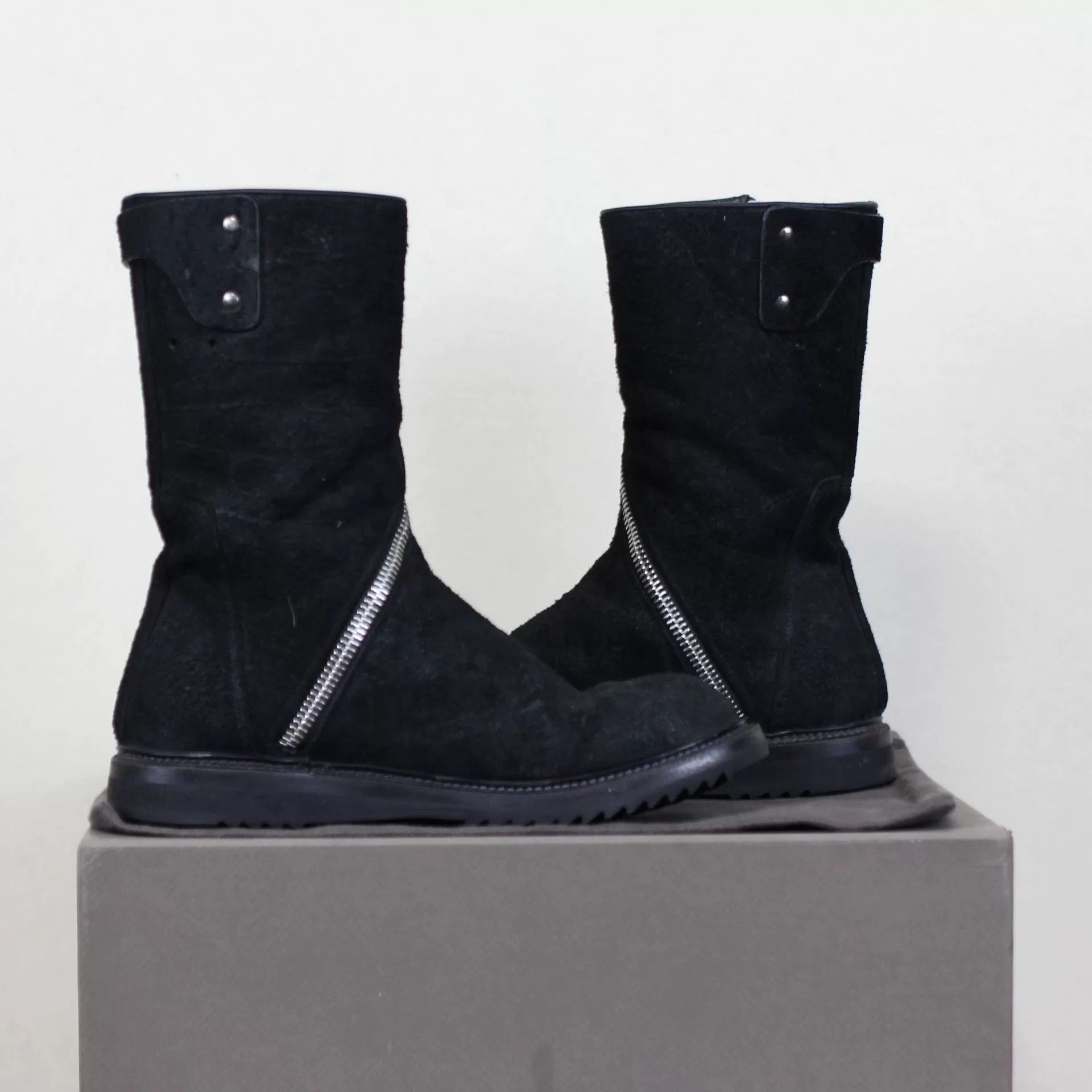 Rick Owens Rick Owens Black Suede Military Boots Size US 7.5 / IT 37.5 - 4 Thumbnail