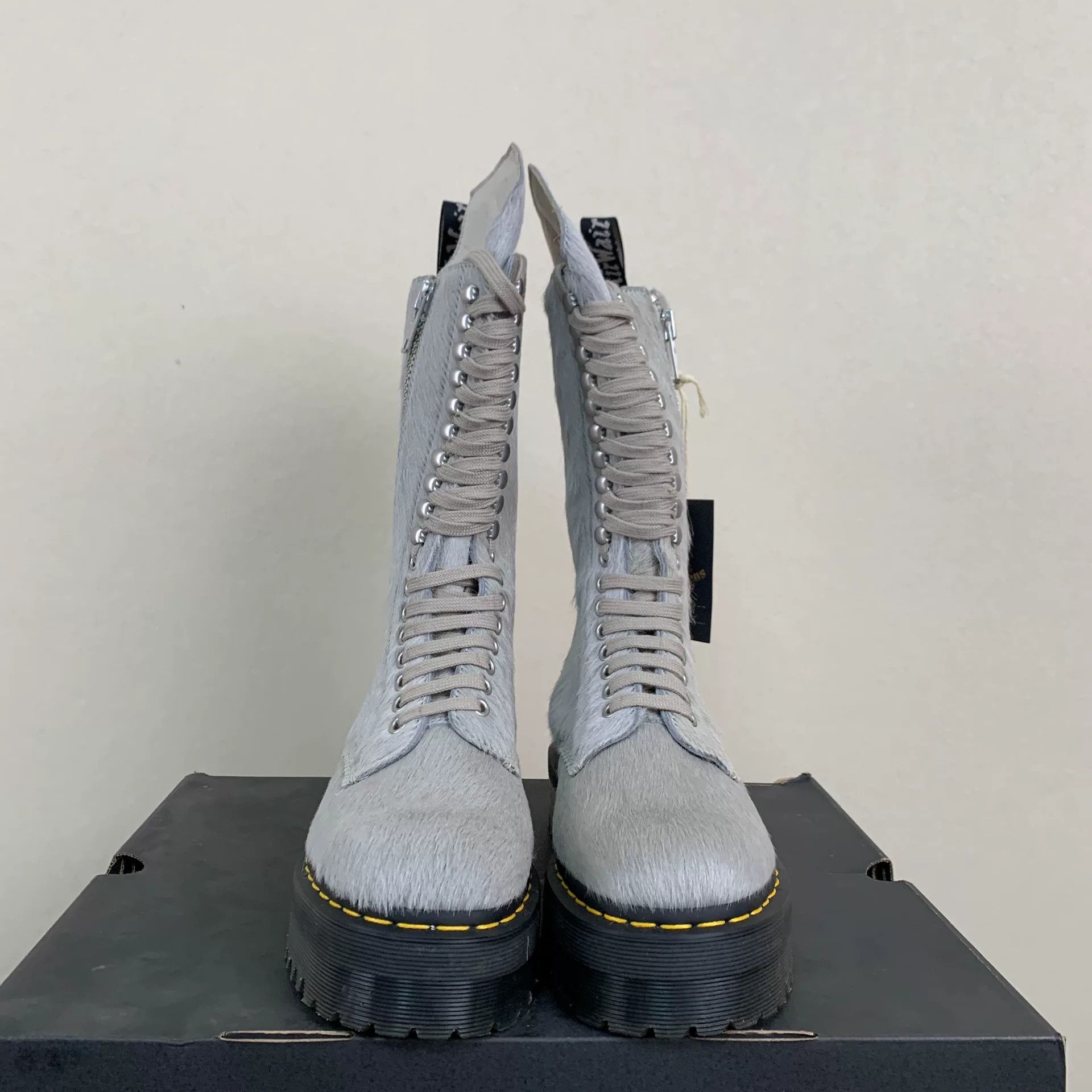 Rick Owens Gray Dr. Martens Collaboration Boots Size US 9 / EU 42 - 7 Thumbnail