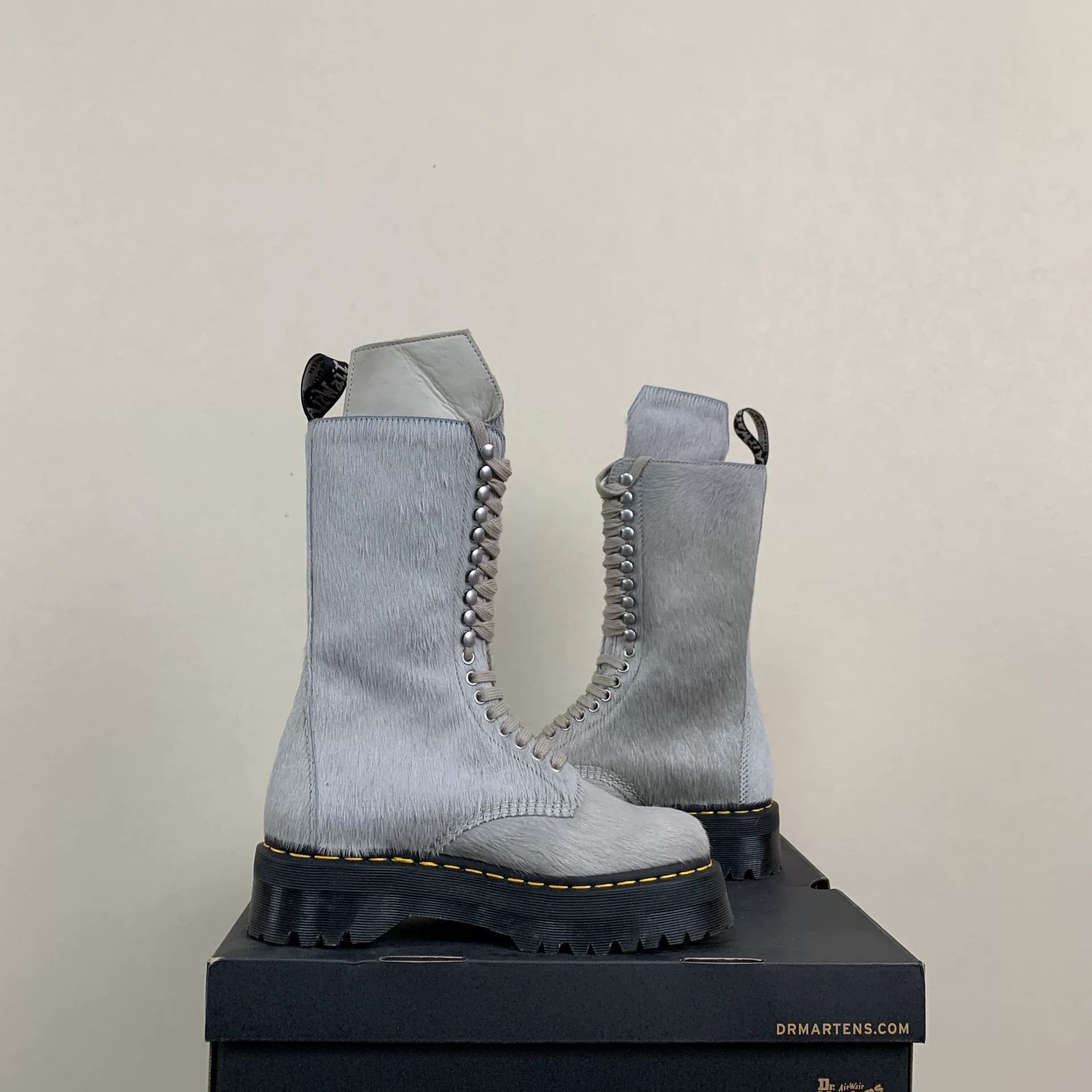 Rick Owens Gray Dr. Martens Collaboration Boots Size US 9 / EU 42 - 4 Thumbnail