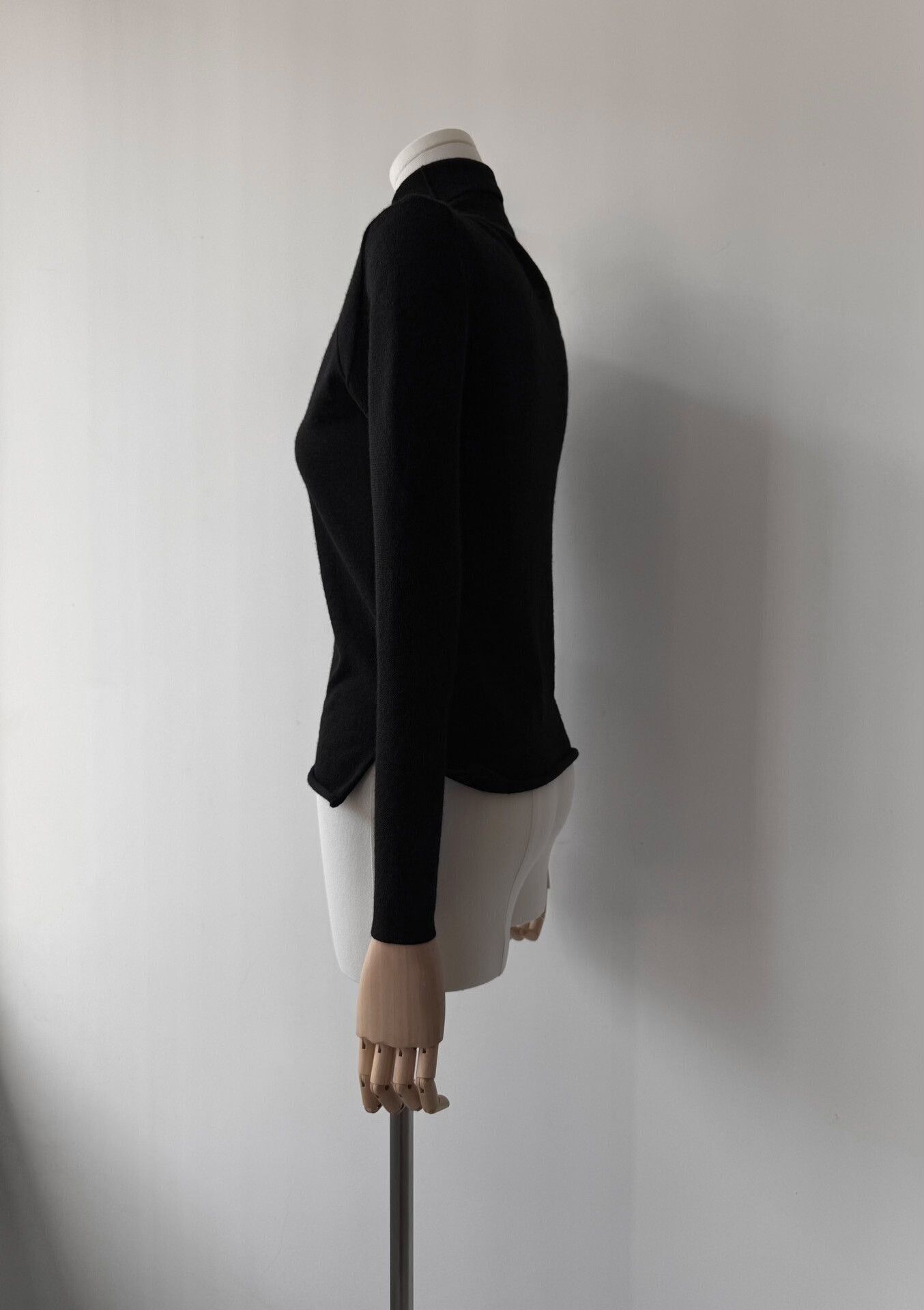 Yohji Yamamoto Yohji Yamamoto Black Wool Top Size L / US 10 / IT 46 - 3 Thumbnail