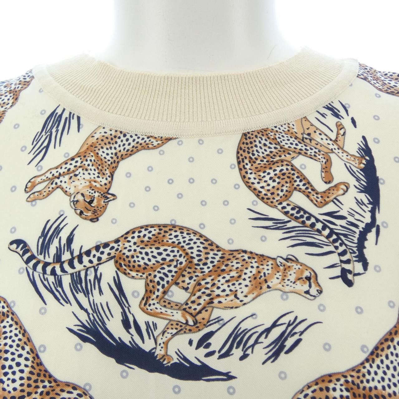 Hermes Hermes Hermes GUEPARDS ET PALMETTES34 Silk Knit Textile Tops DUTY FREE for USA Size ONE SIZE - 6 Thumbnail