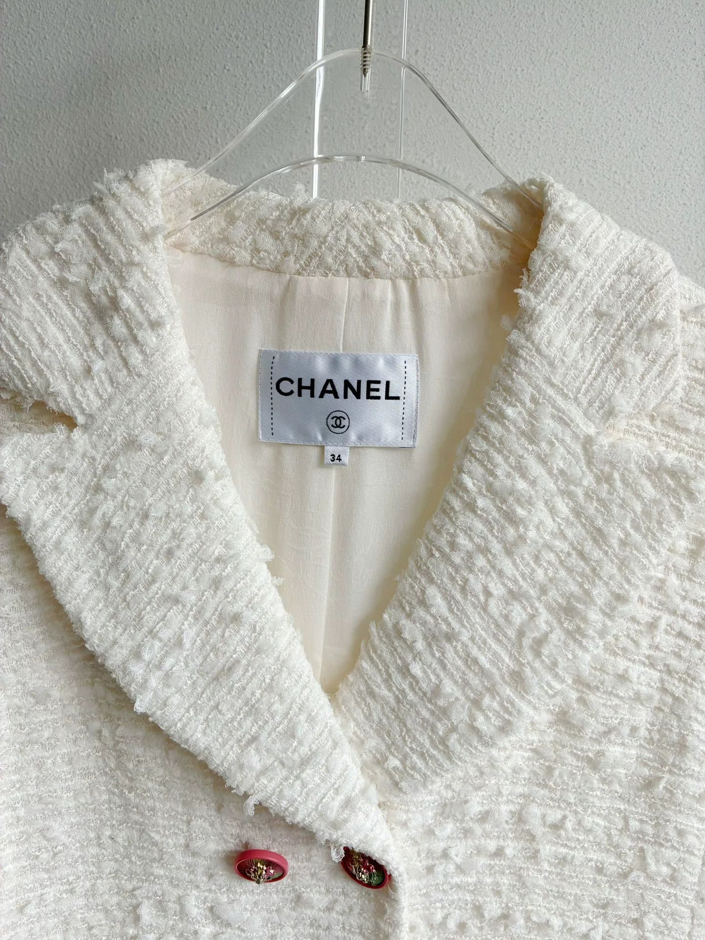 Chanel Chanel 17P White Tweed Jacket Size XXS / US 00 / IT 34 - 4 Thumbnail