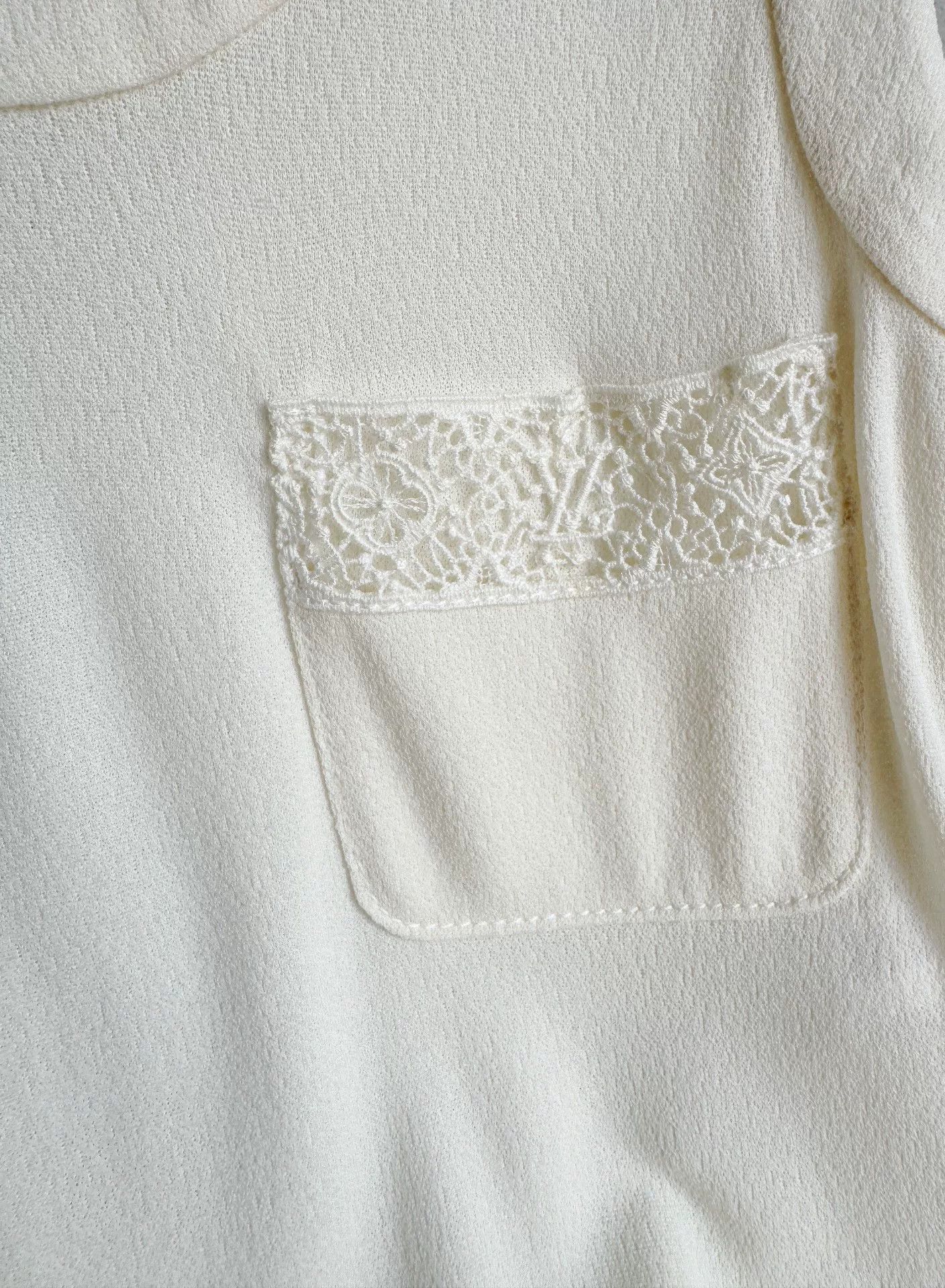 Louis Vuitton Louis Vuitton White Lace Tank Top 34 Size XXS / US 00 / IT 34 - 4 Thumbnail
