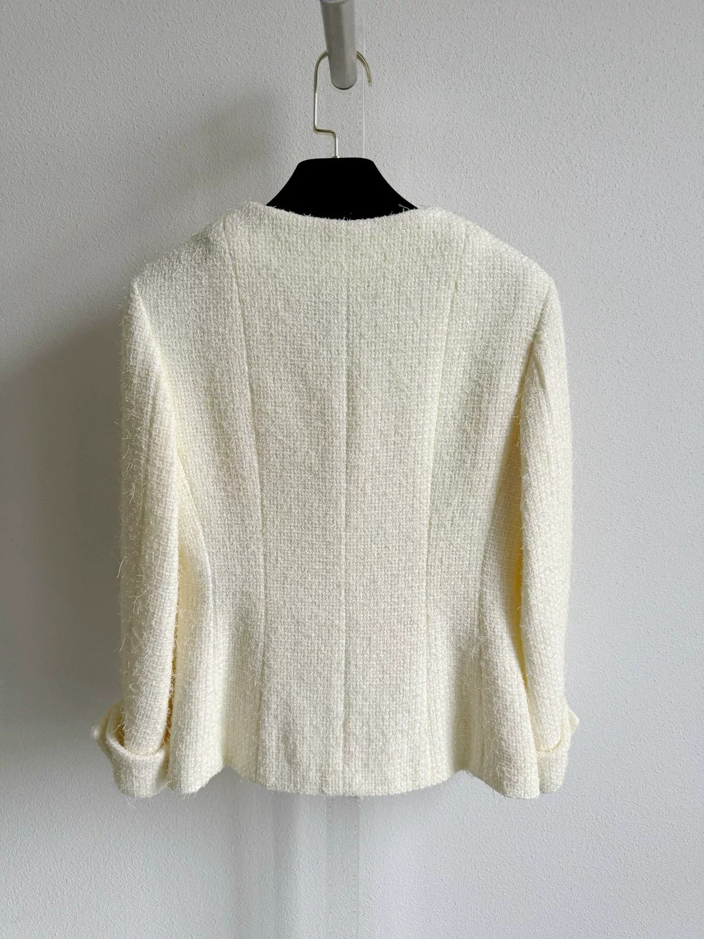 Chanel Chanel 23S Milk Yellow Pearl Tweed Coat Size XXS / US 00 / IT 34 - 3 Thumbnail