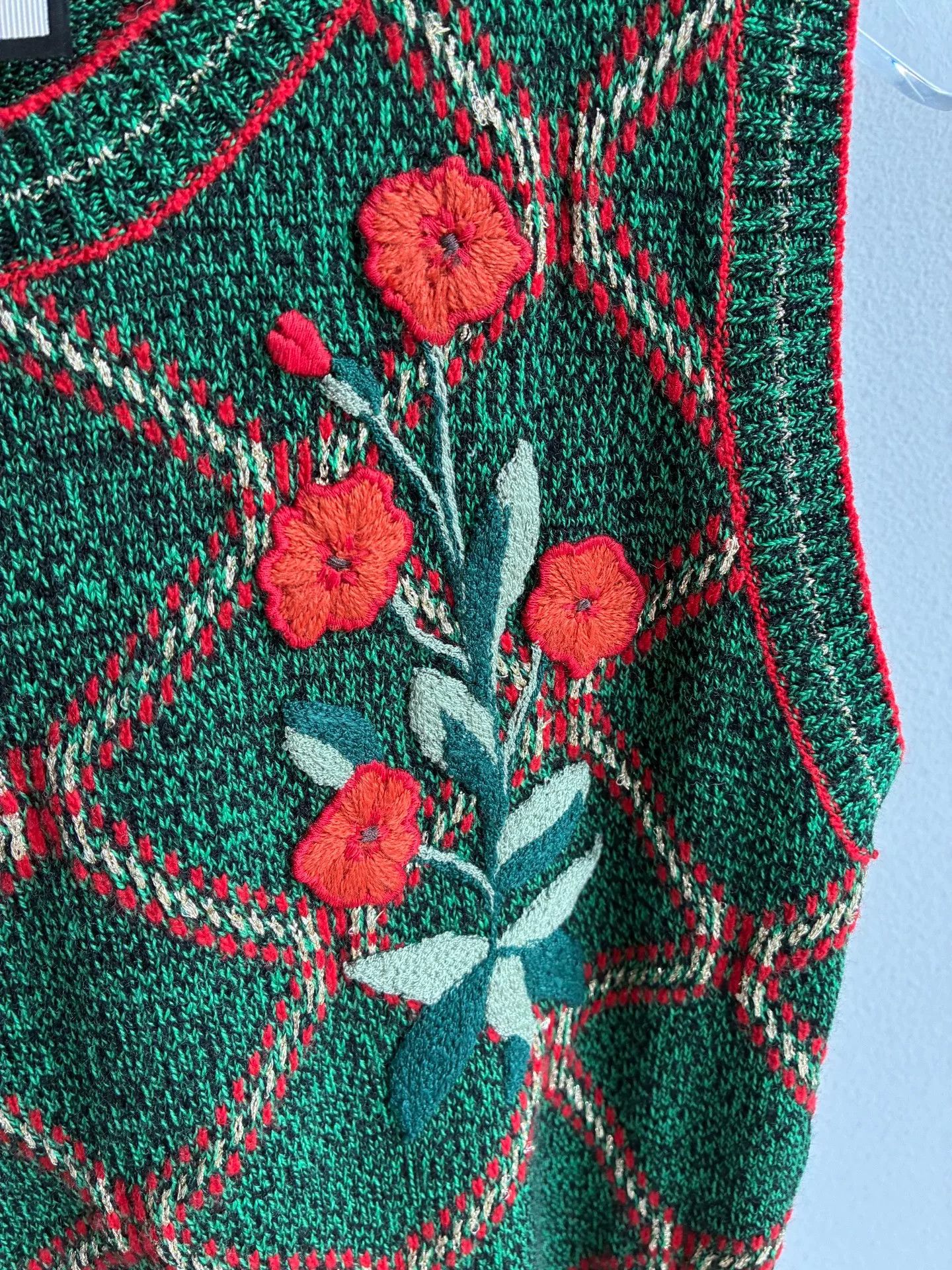 Gucci Gucci Green Diamond Pattern Embroidered Vest Size XXS / US 00 / IT 34 - 4 Thumbnail