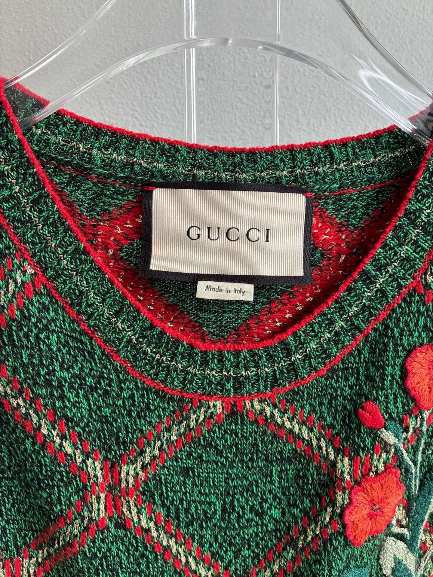 Gucci Gucci Green Diamond Pattern Embroidered Vest Size XXS / US 00 / IT 34 - 3 Thumbnail