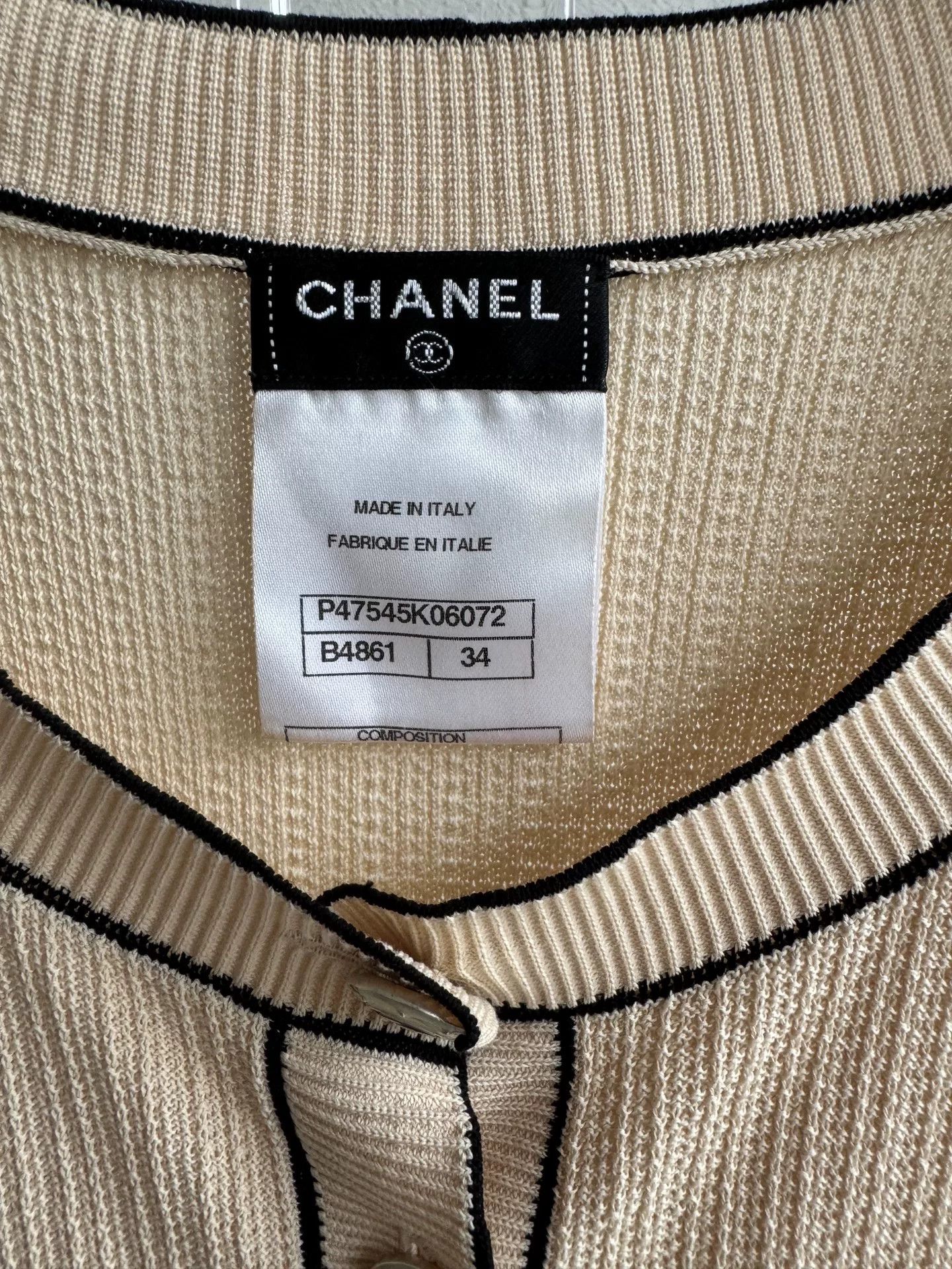 Chanel Chanel Beige Knit Vest Size XXS / US 00 / IT 34 - 4 Thumbnail