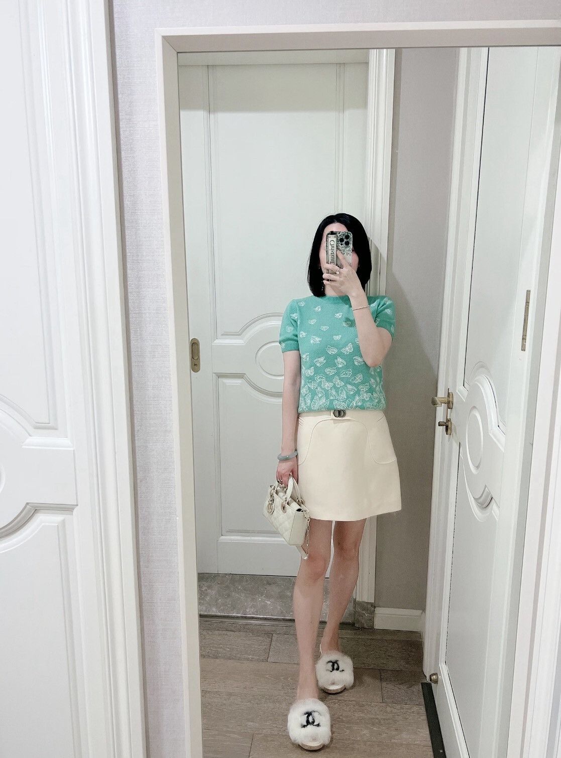 Dior Dior Mint Green Butterfly Embroidery Knit Top Size XS / US 0-2 / IT 36-38 - 8 Thumbnail