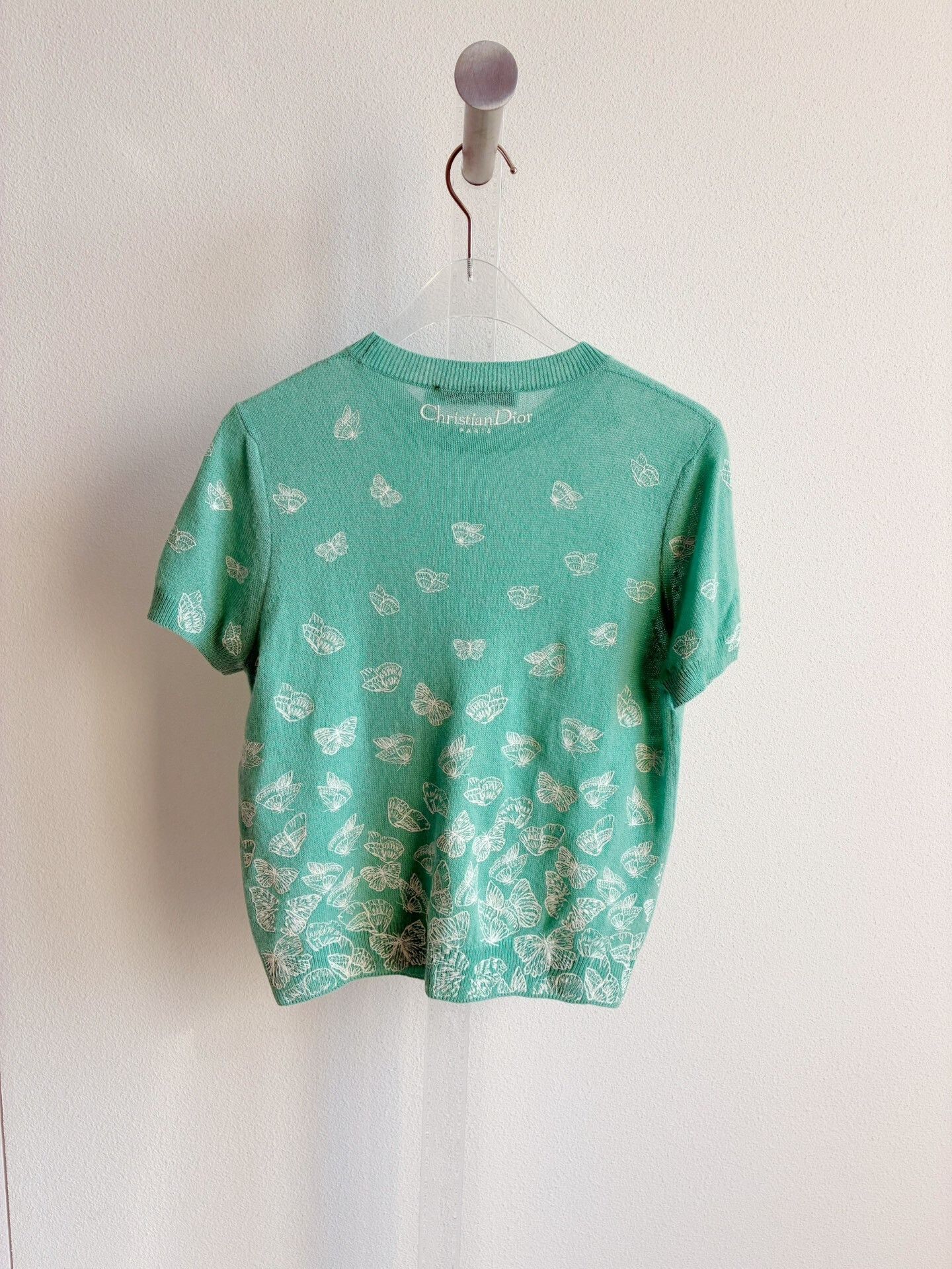 Dior Dior Mint Green Butterfly Embroidery Knit Top Size XS / US 0-2 / IT 36-38 - 3 Thumbnail