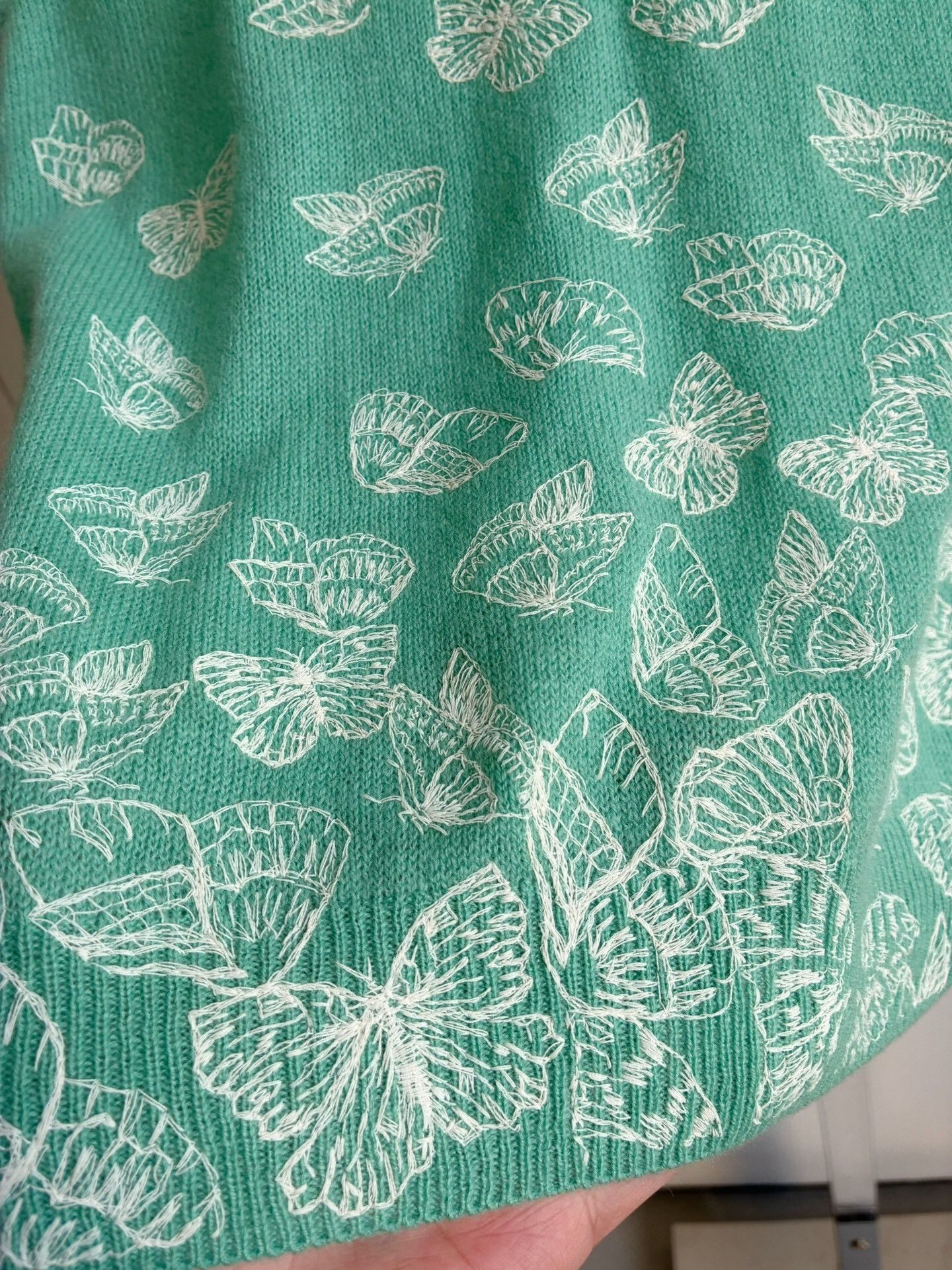 Dior Dior Mint Green Butterfly Embroidery Knit Top Size XS / US 0-2 / IT 36-38 - 5 Thumbnail