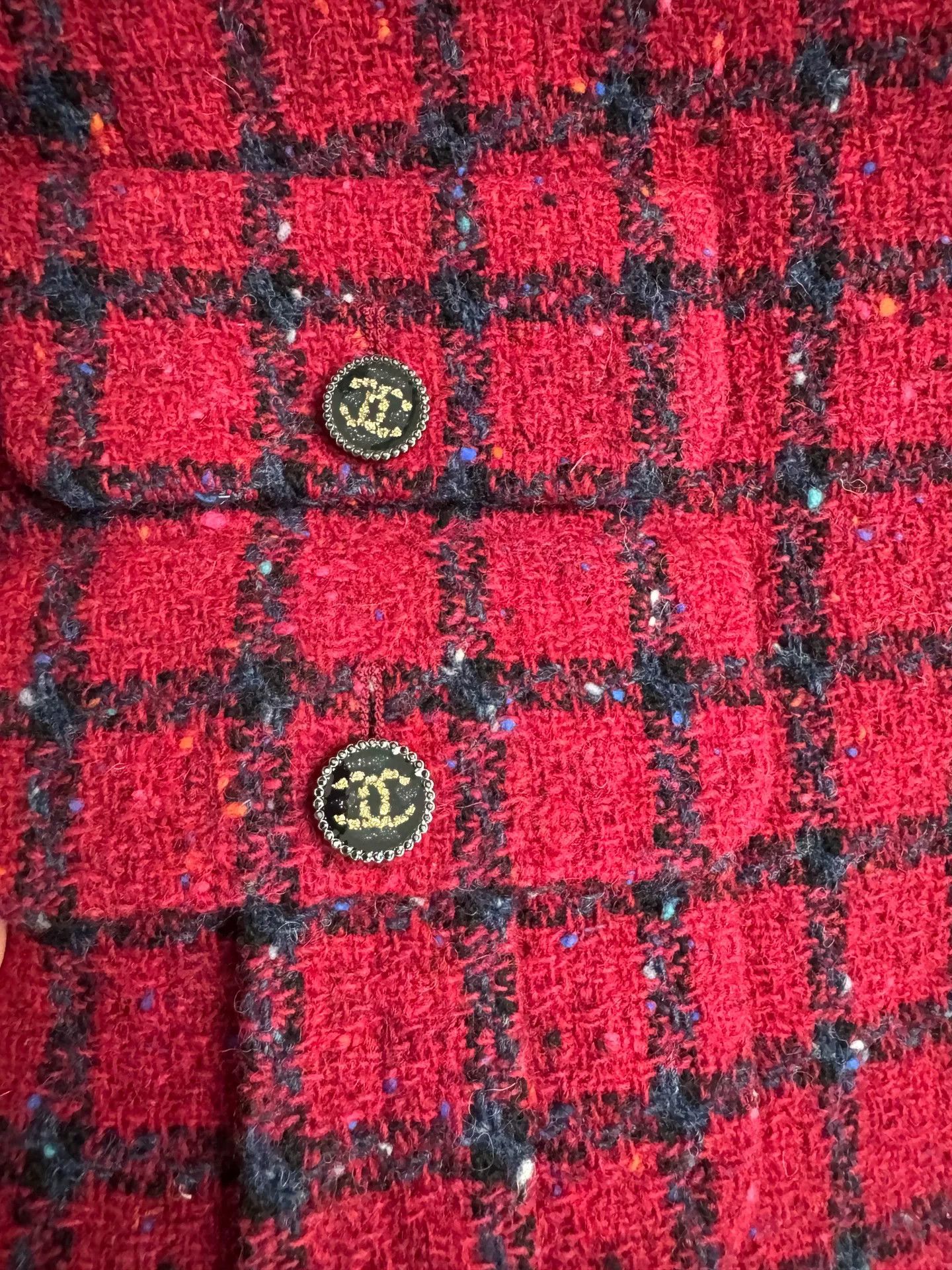 Chanel Chanel 22K Red Black Plaid Jacket Size XXS / US 00 / IT 34 - 6 Thumbnail