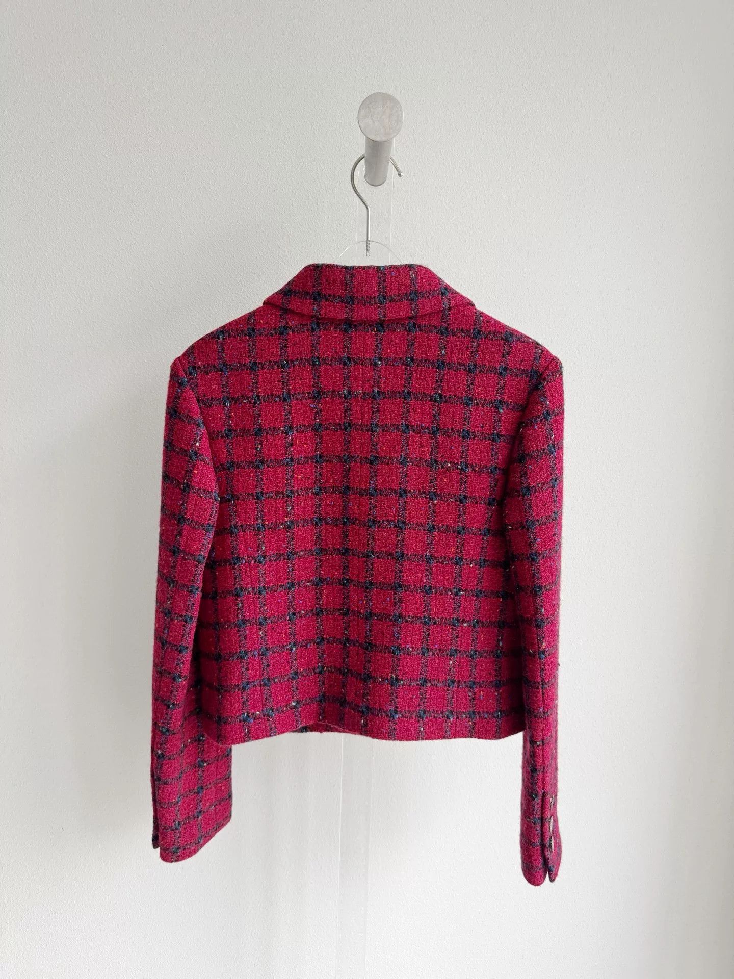 Chanel Chanel 22K Red Black Plaid Jacket Size XXS / US 00 / IT 34 - 3 Thumbnail