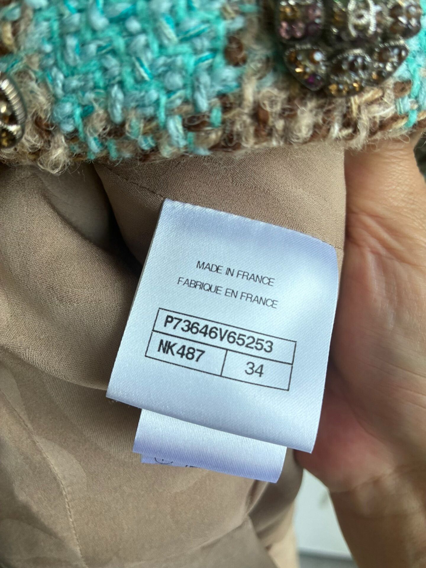Chanel Chanel 22K Blue Tweed Stand Collar Jacket Size XXS / US 00 / IT 34 - 7 Thumbnail