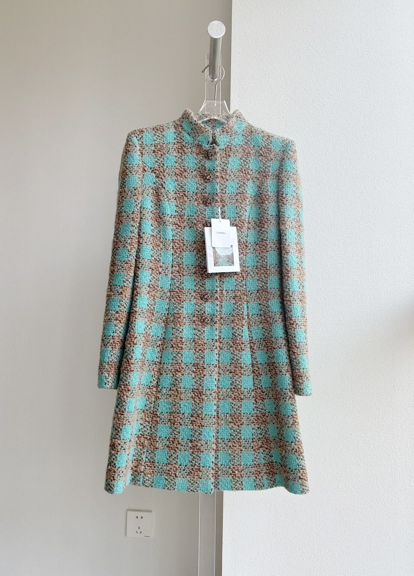 Chanel Chanel 22K Blue Tweed Stand Collar Jacket Size XXS / US 00 / IT 34 - 2 Thumbnail