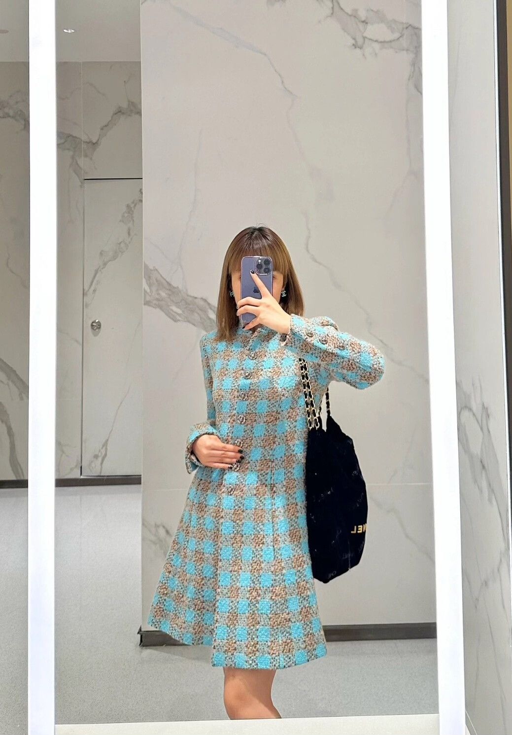 Chanel Chanel 22K Blue Tweed Stand Collar Jacket Size XXS / US 00 / IT 34 - 9 Thumbnail