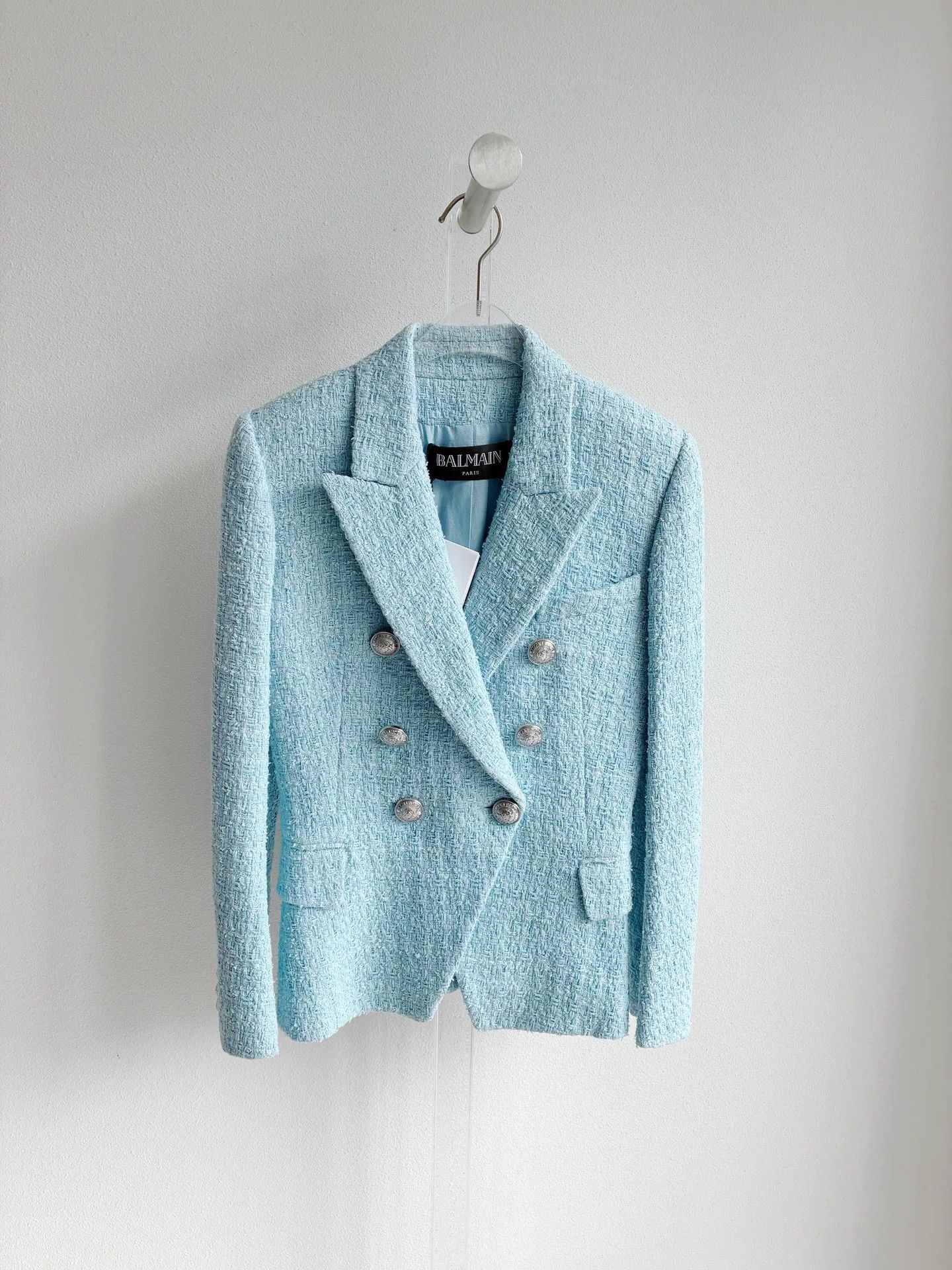 Balmain Balmain Sky Blue Tweed Jacket Size 36 Size XS / US 0-2 / IT 36-38 - 5 Thumbnail