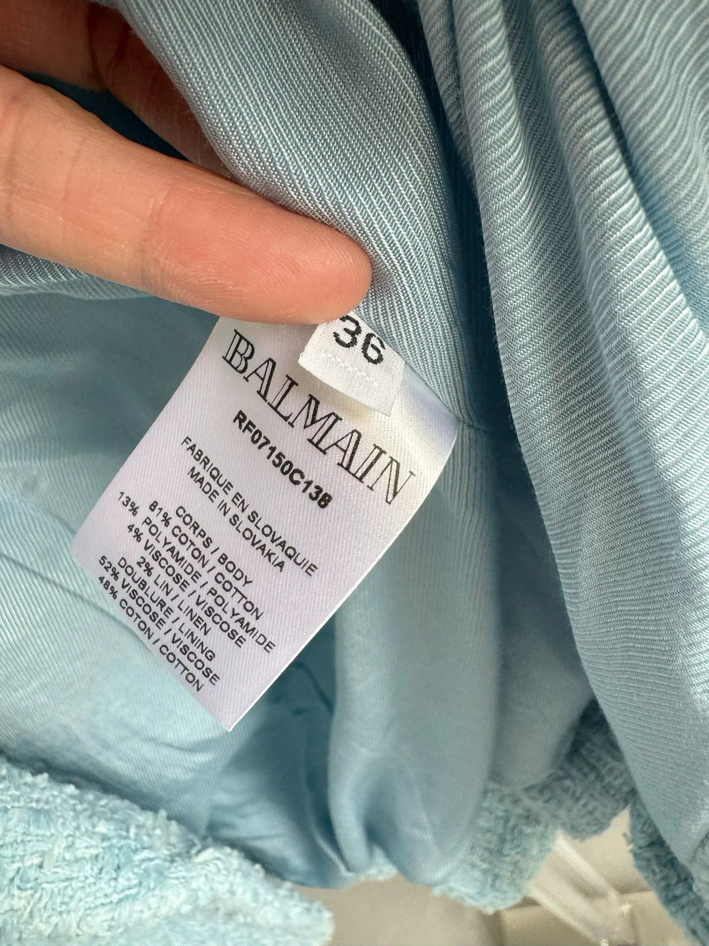 Balmain Balmain Sky Blue Tweed Jacket Size 36 Size XS / US 0-2 / IT 36-38 - 7 Thumbnail