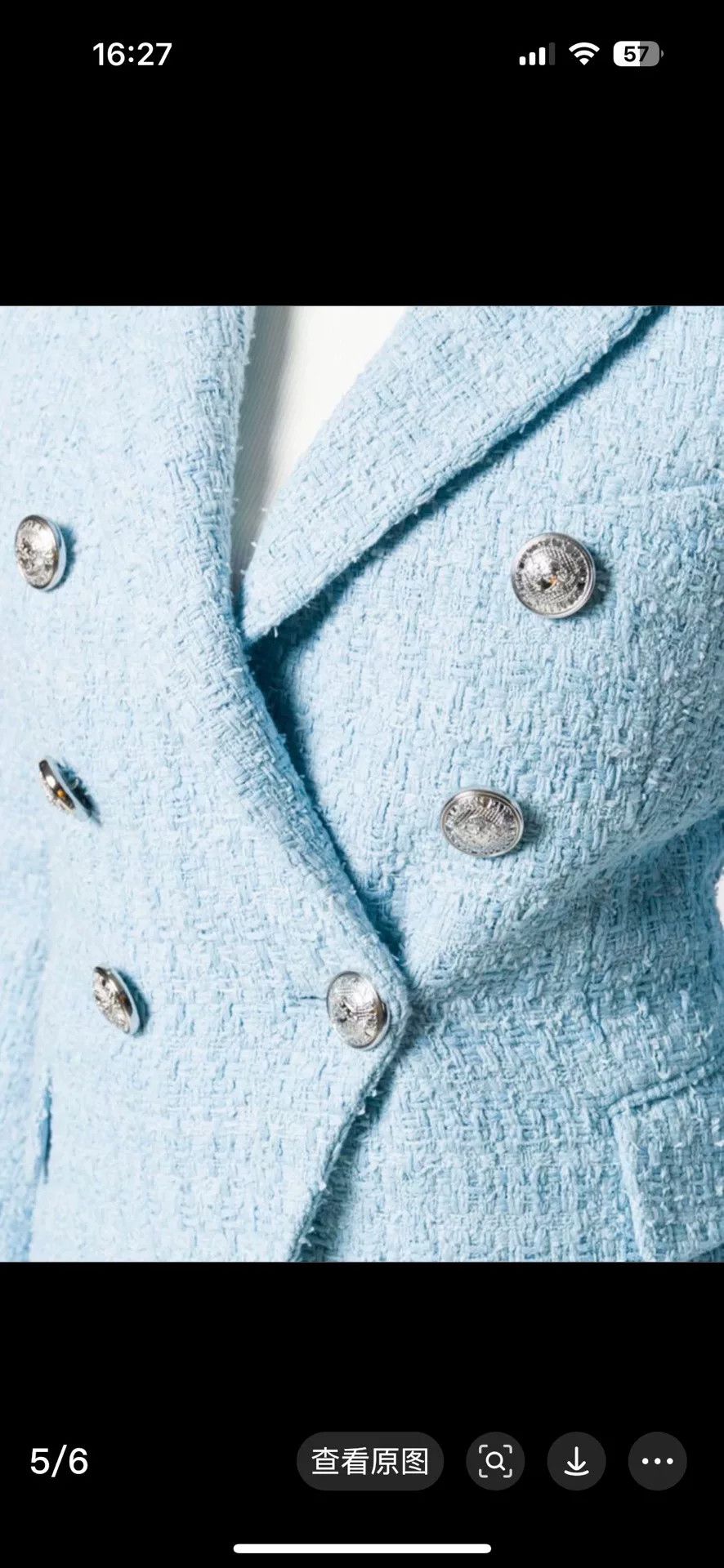Balmain Balmain Sky Blue Tweed Jacket Size 36 Size XS / US 0-2 / IT 36-38 - 4 Thumbnail