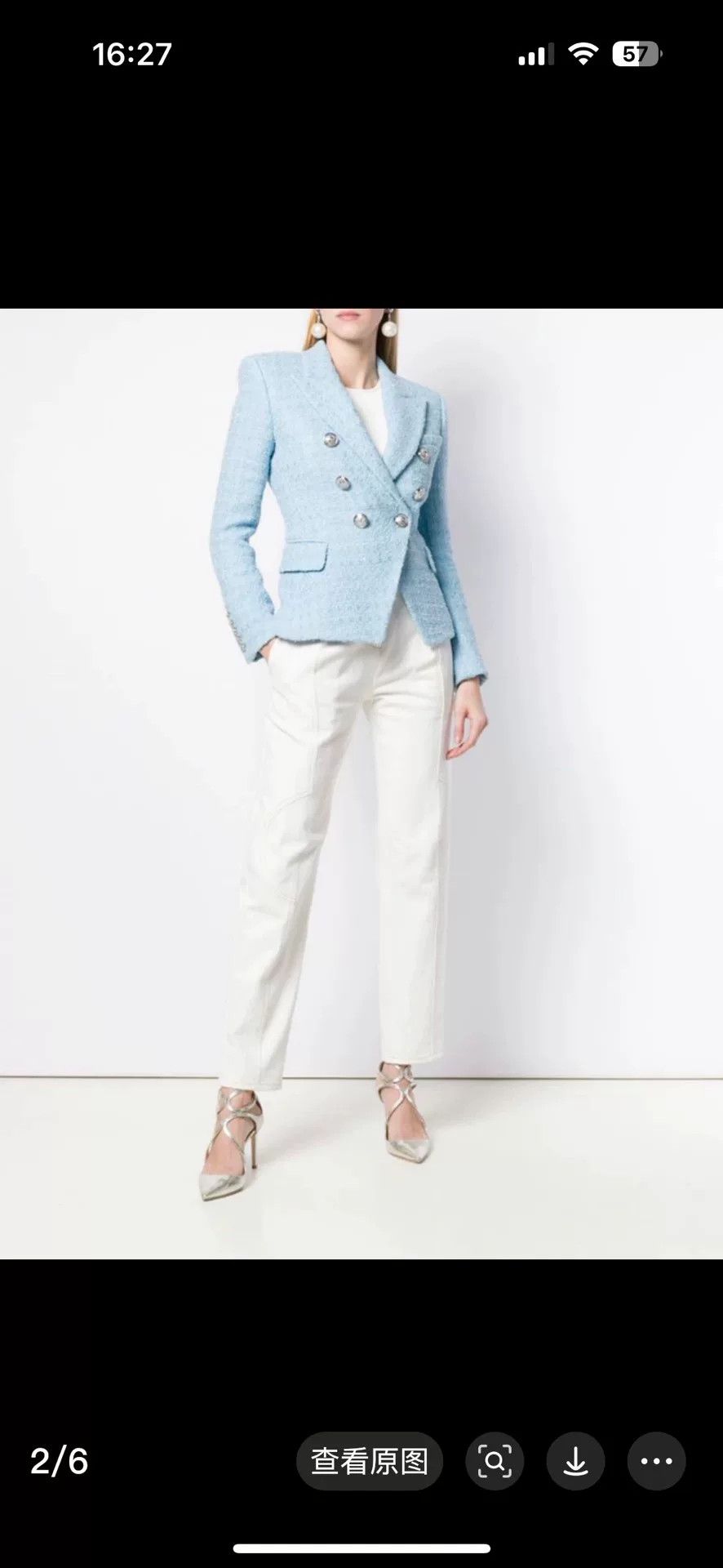 Balmain Balmain Sky Blue Tweed Jacket Size 36 Size XS / US 0-2 / IT 36-38 - 3 Thumbnail