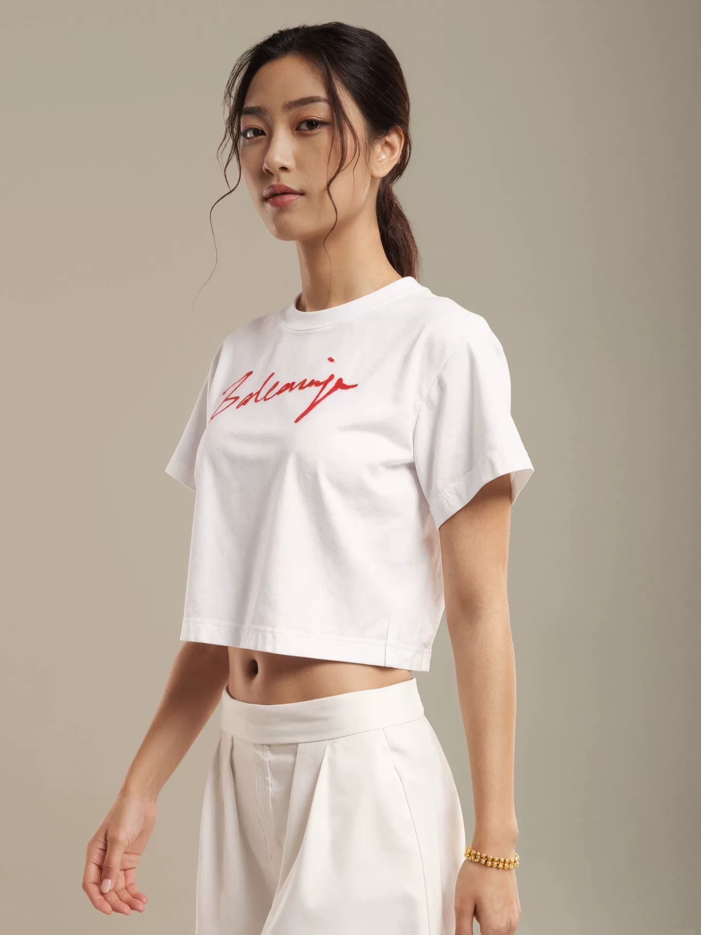 Balenciaga Balenciaga White Short T-shirt Size M / US 6-8 / IT 42-44 - 2 Thumbnail