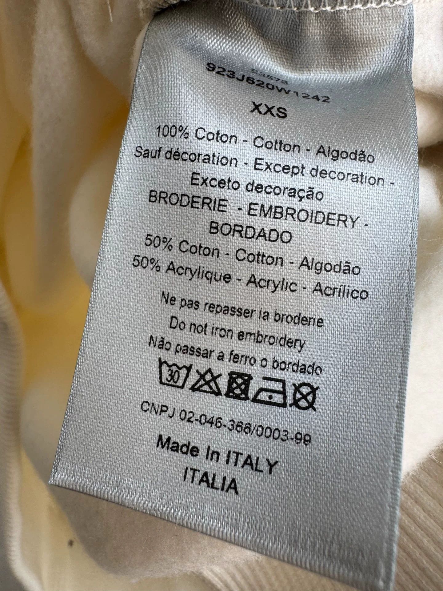 Dior Dior White Flocked Logo Bee Sweatshirt Size XXS / US 00 / IT 34 - 7 Thumbnail
