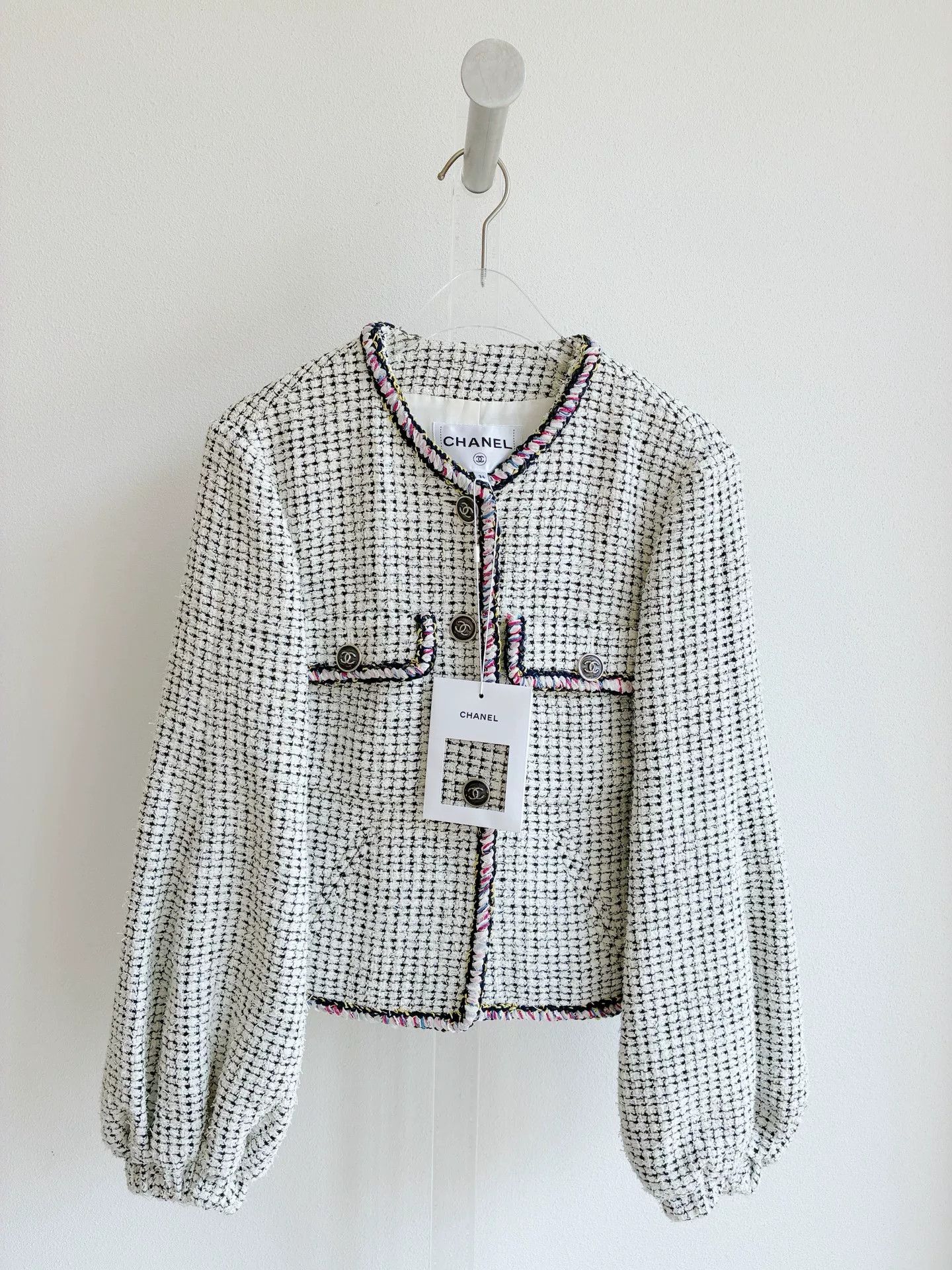 Chanel Chanel 21P White Color Trim Lantern Sleeve Coat Size XXS / US 00 / IT 34 - 2 Thumbnail