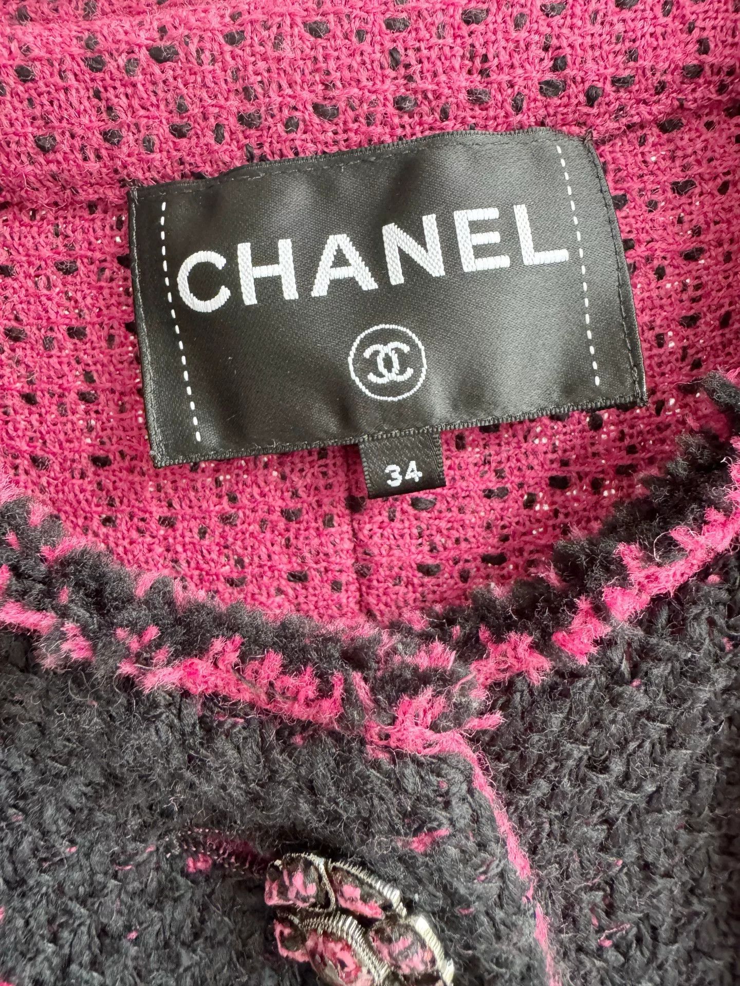 Chanel Chanel 22K Black Pink Four-Pocket Jacket Size XXS / US 00 / IT 34 - 4 Thumbnail