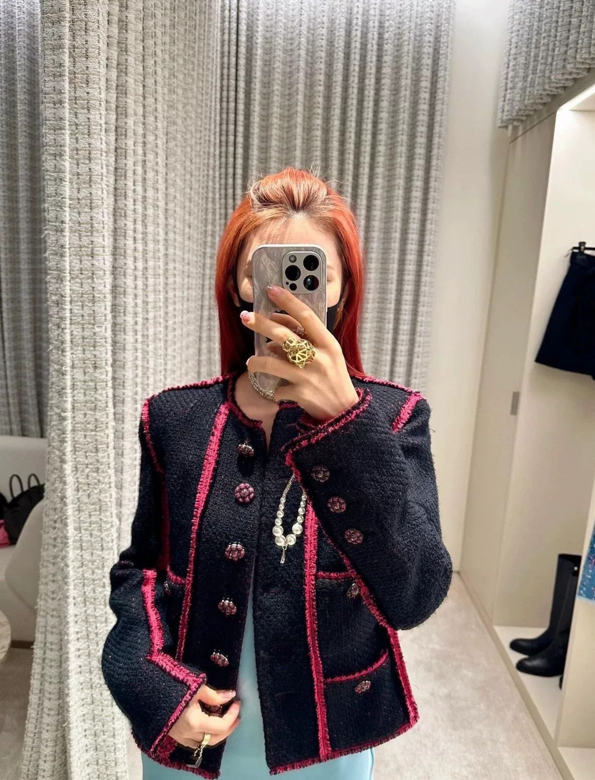 Chanel Chanel 22K Black Pink Four-Pocket Jacket Size XXS / US 00 / IT 34 - 5 Thumbnail