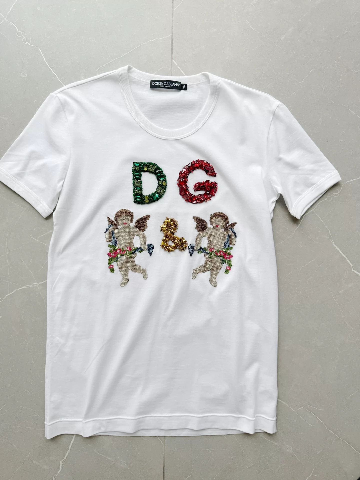 Dolce & Gabbana Dolce&Gabbana Angel Embroidery T-Shirt Size XS / US 0-2 / IT 36-38 - 2 Thumbnail